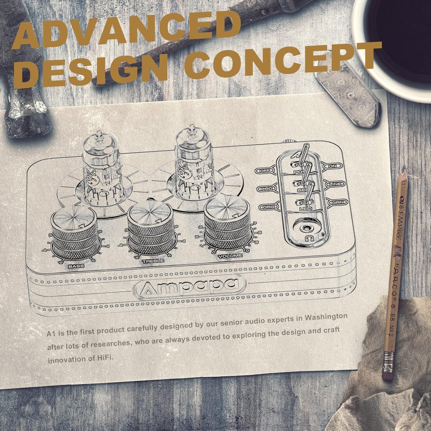 Preamplificador de Fono Ampapa A1 para Tocadiscos MM Hi-Fi