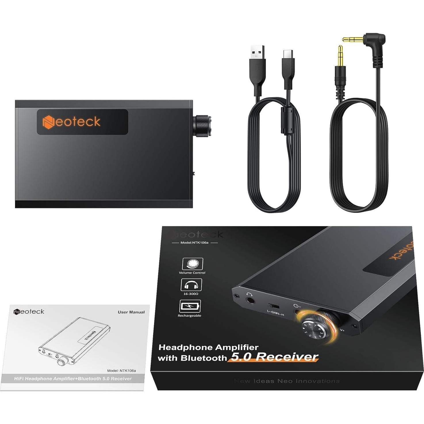 Amplificador de Auriculares Neoteck HiFi Bluetooth 5.0 16-300Ω