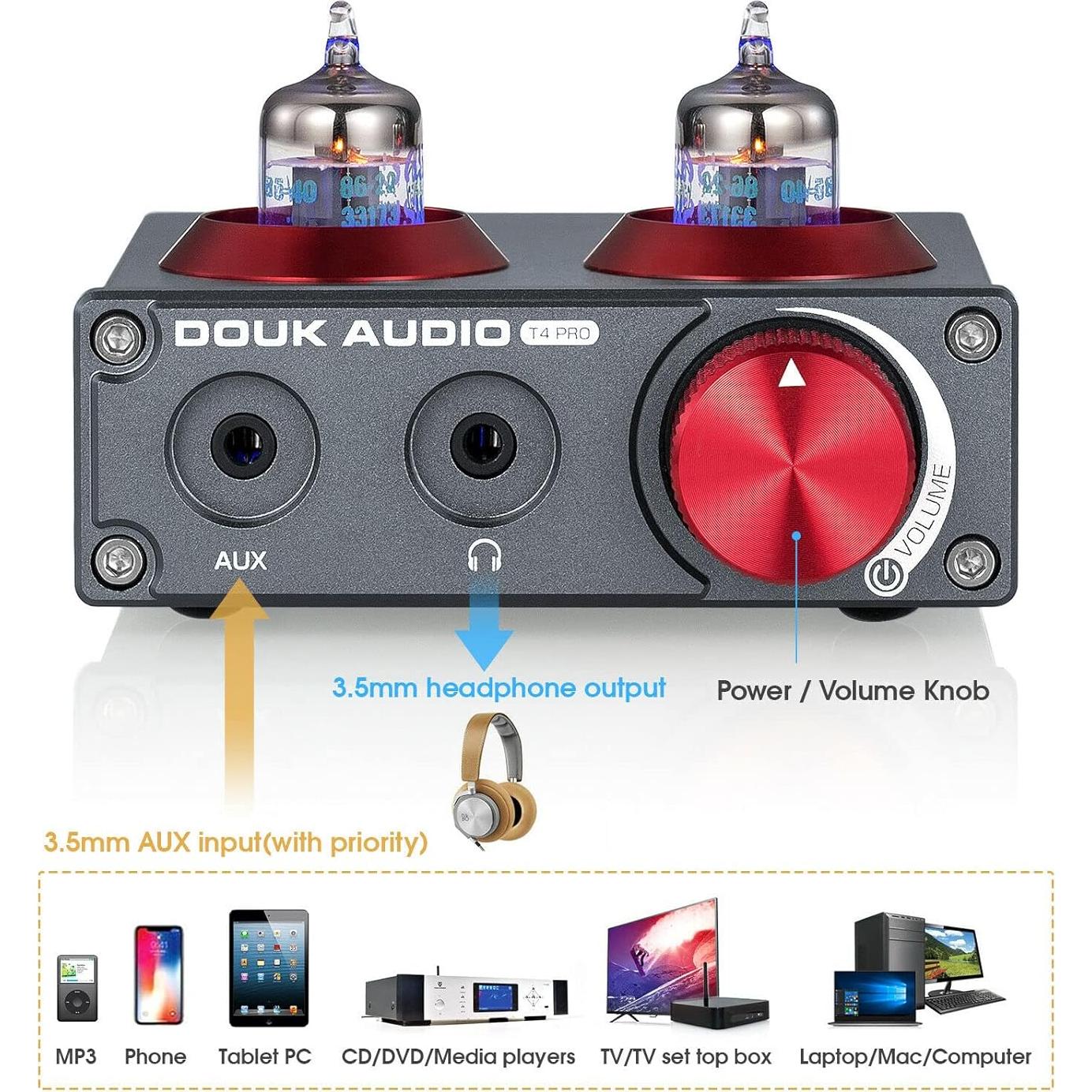 Preamplificador de Válvula Douk Audio T4 PRO para Tocadiscos MM