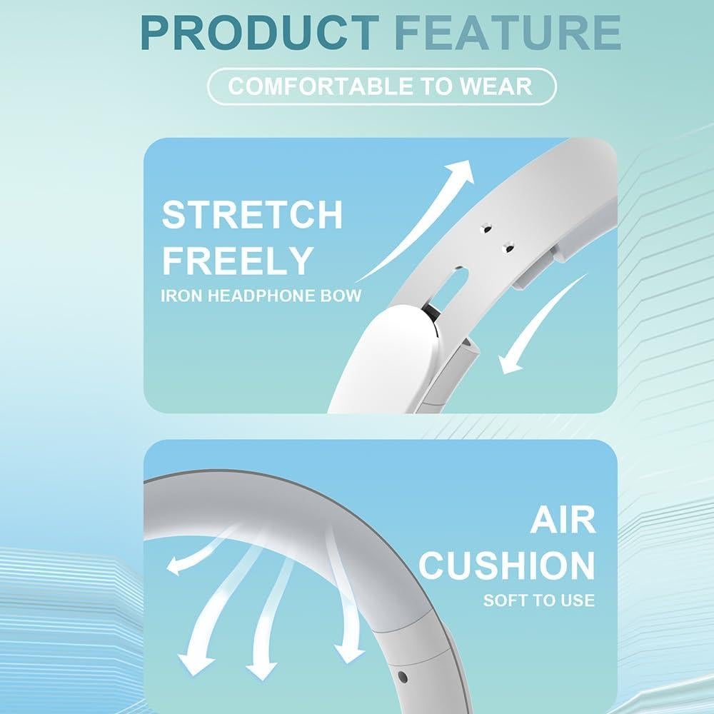 Auriculares Bluetooth IHAO ANC Over Ear HiFi Estéreo Blanco