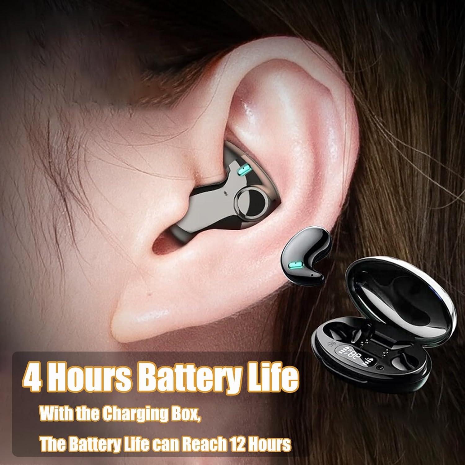 Sleep Headphones sleep headphones wireless bluetooth Sleep Earbuds for Side Sleepers Sleep Earbuds Invisible Earbuds Comfortable Noise Cancelling for Insomnia Side Sleeper Snoring（black）