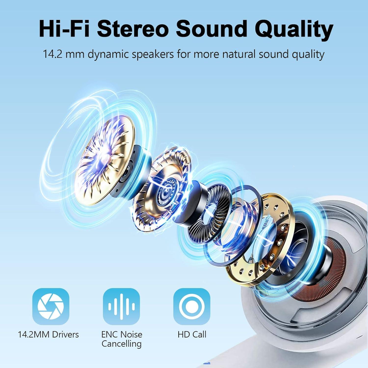 Auriculares Inalámbricos Wekily S50 Bluetooth 5.3 Estéreo HiFi