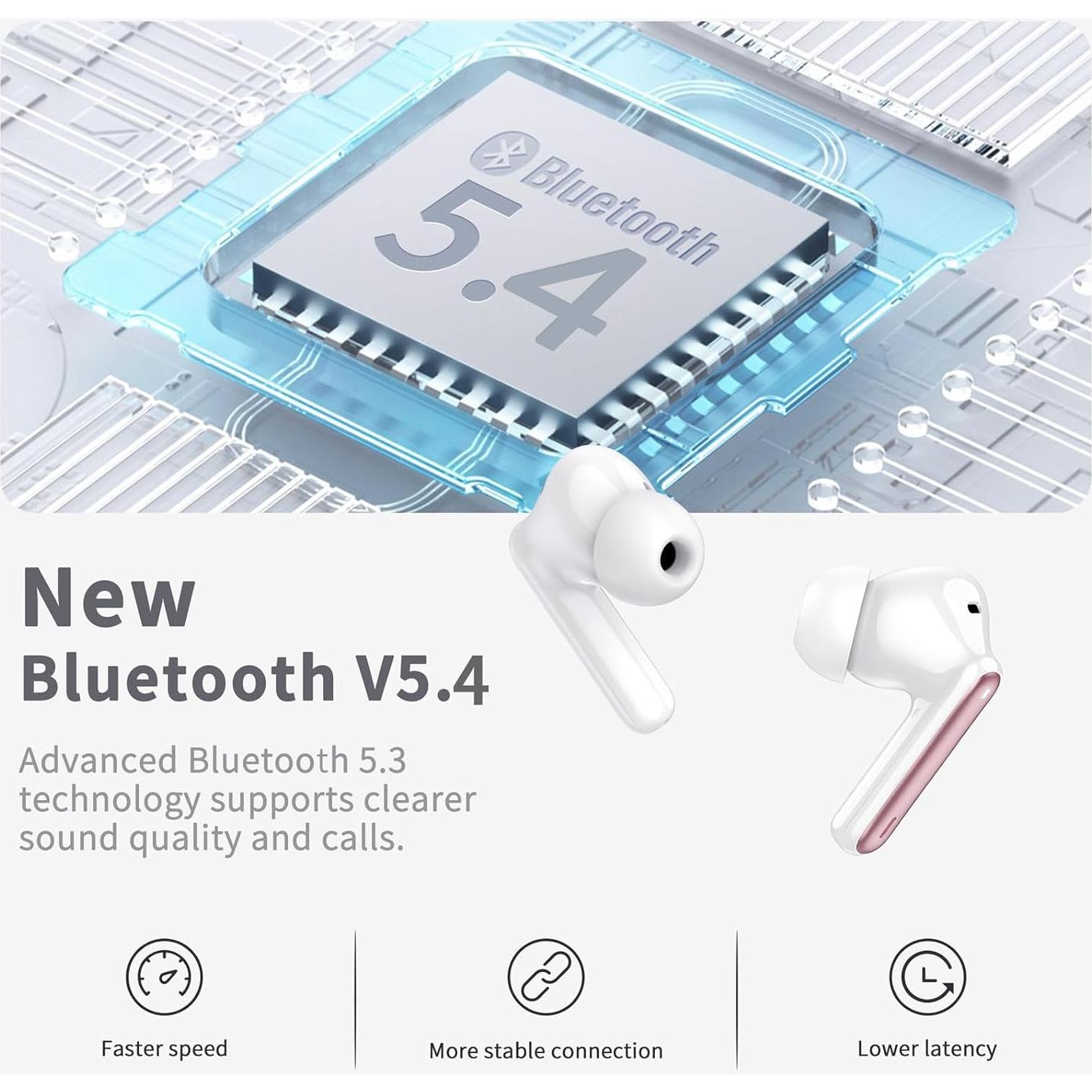 Auriculares Inalámbricos A97 Bluetooth 5.4 IP7 40H Rosa