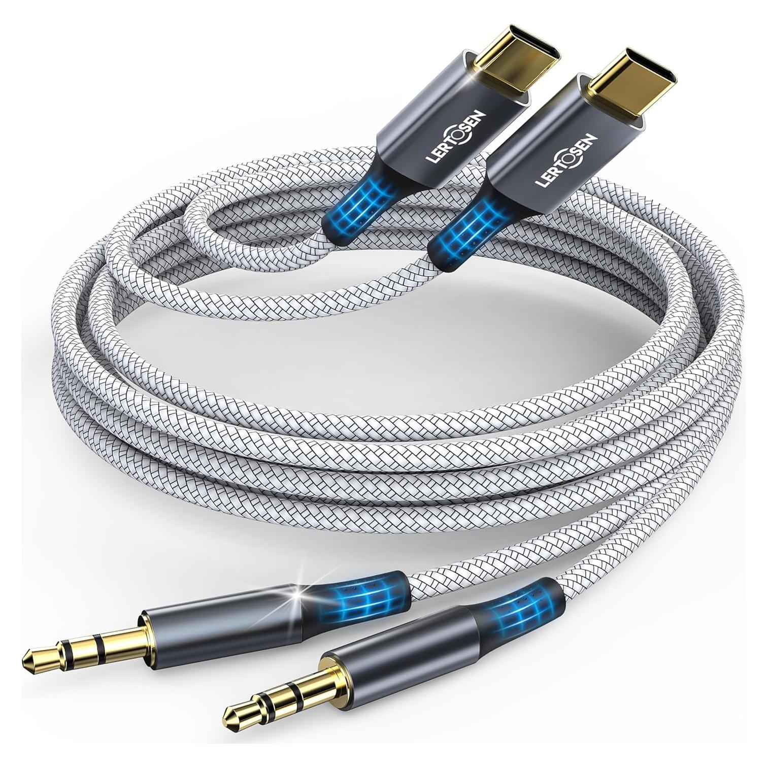 Cable de Audio USB C a 3.5mm LERTOSEN - Paquete de 2, 1.22m