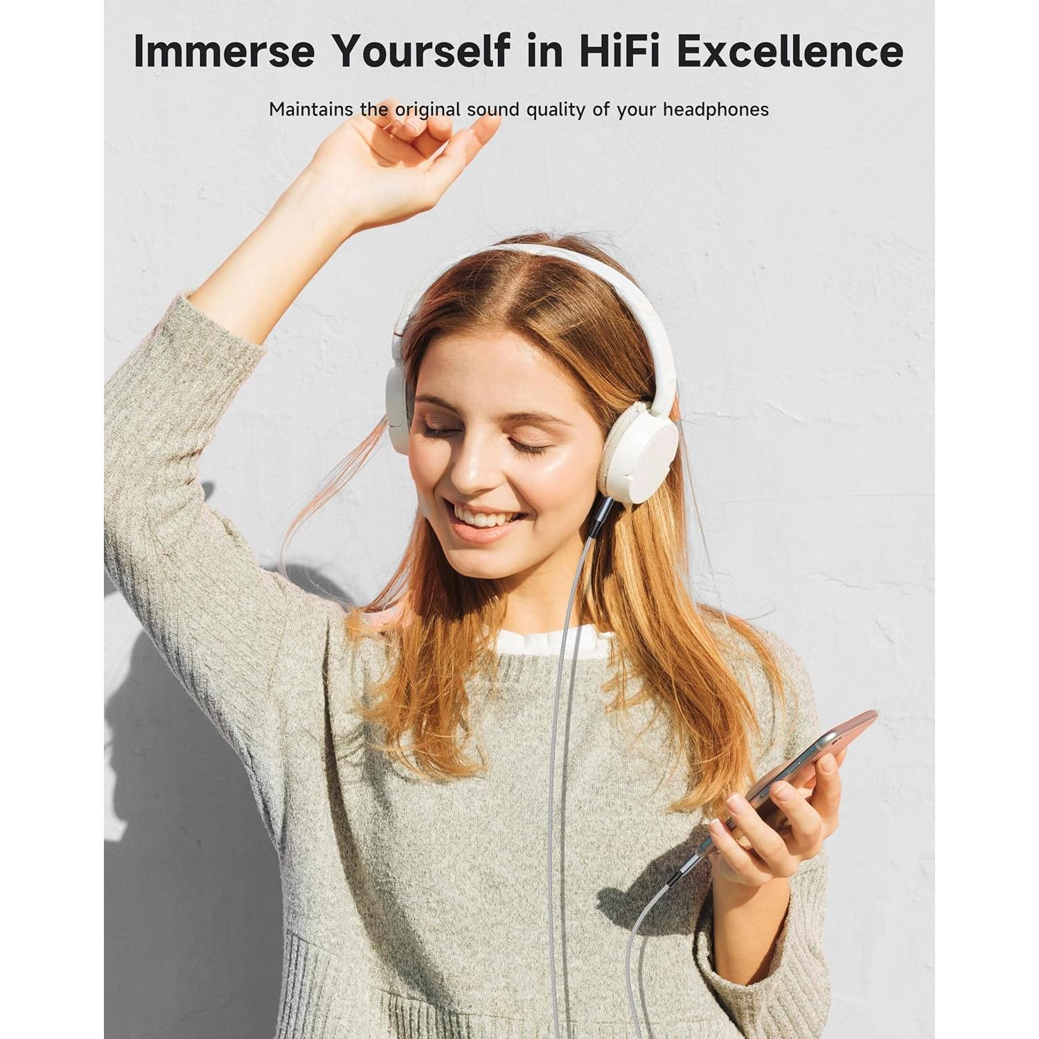 Cable de Audio USB C a 3.5mm LERTOSEN - Paquete de 2, 1.22m