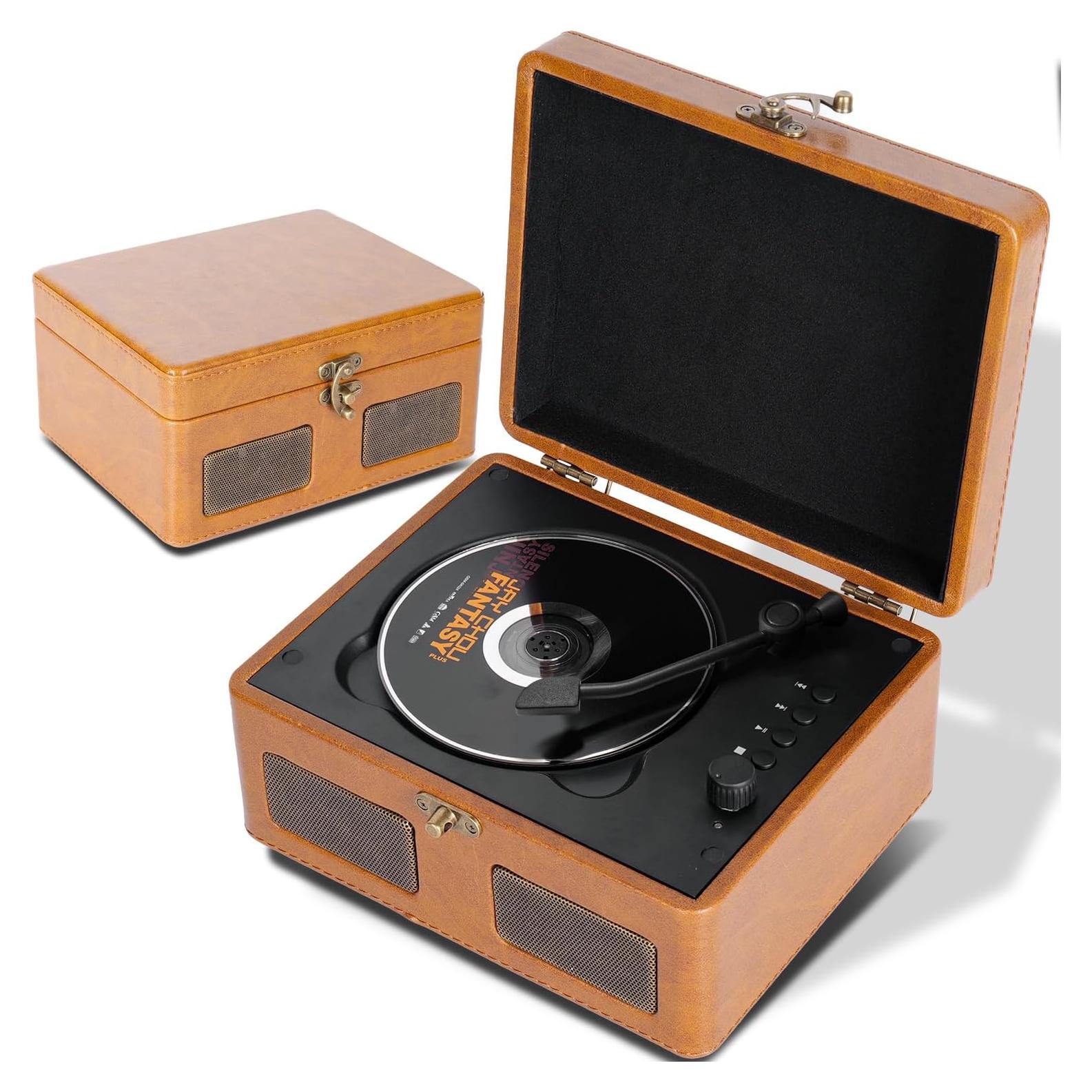 Reproductor de CD portátil Bluetooth RetroBeat 2400mAh Marrón