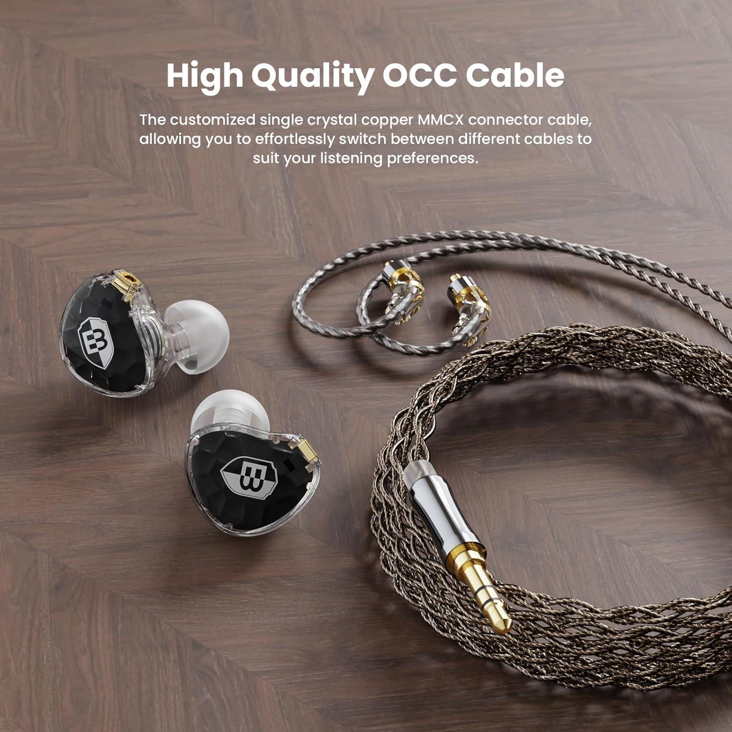 Auriculares In-Ear BASN ASONE Planar 14.2mm con Cable Desmontable