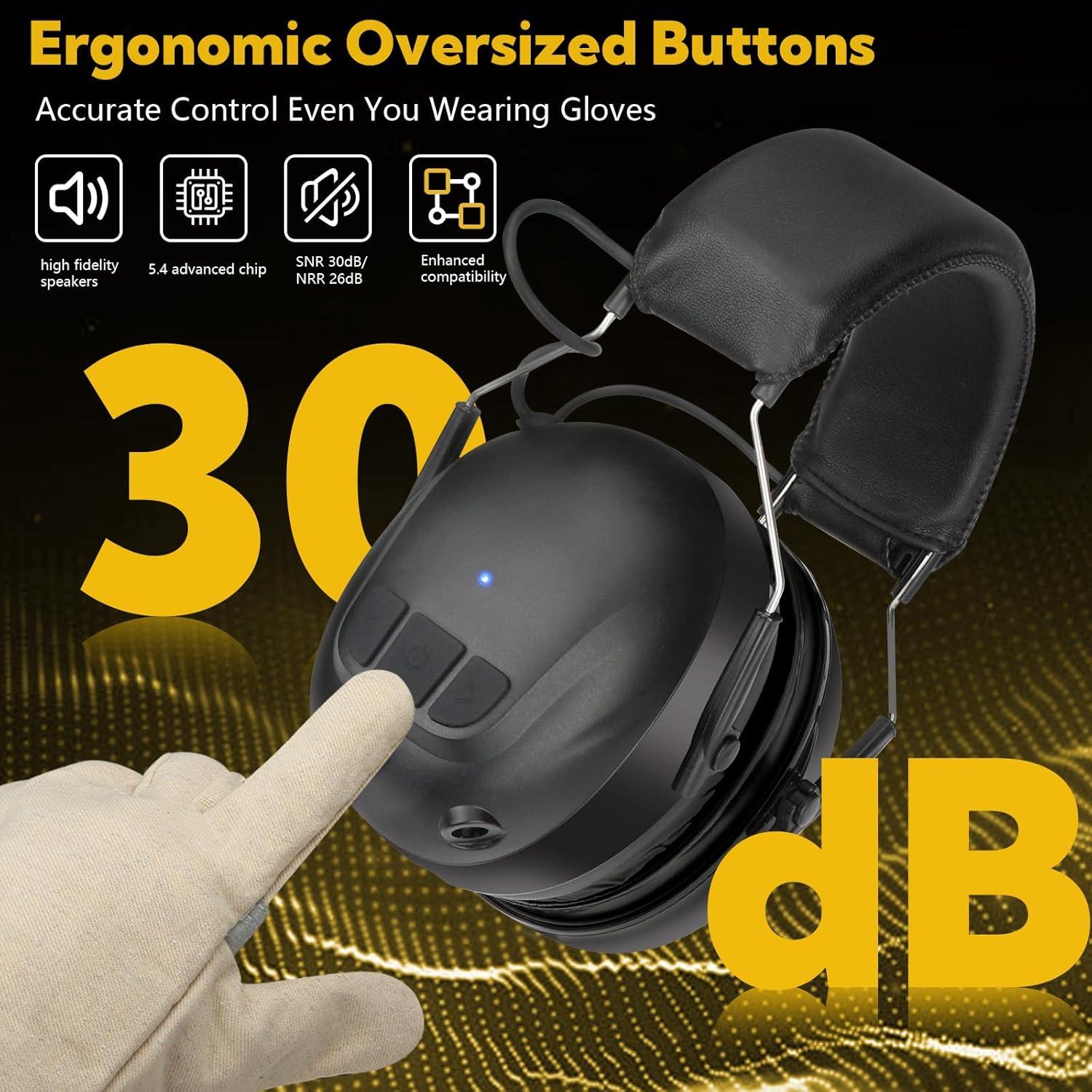 Auriculares de Protección Auditiva Bluetooth 5.4 EP015 30dB