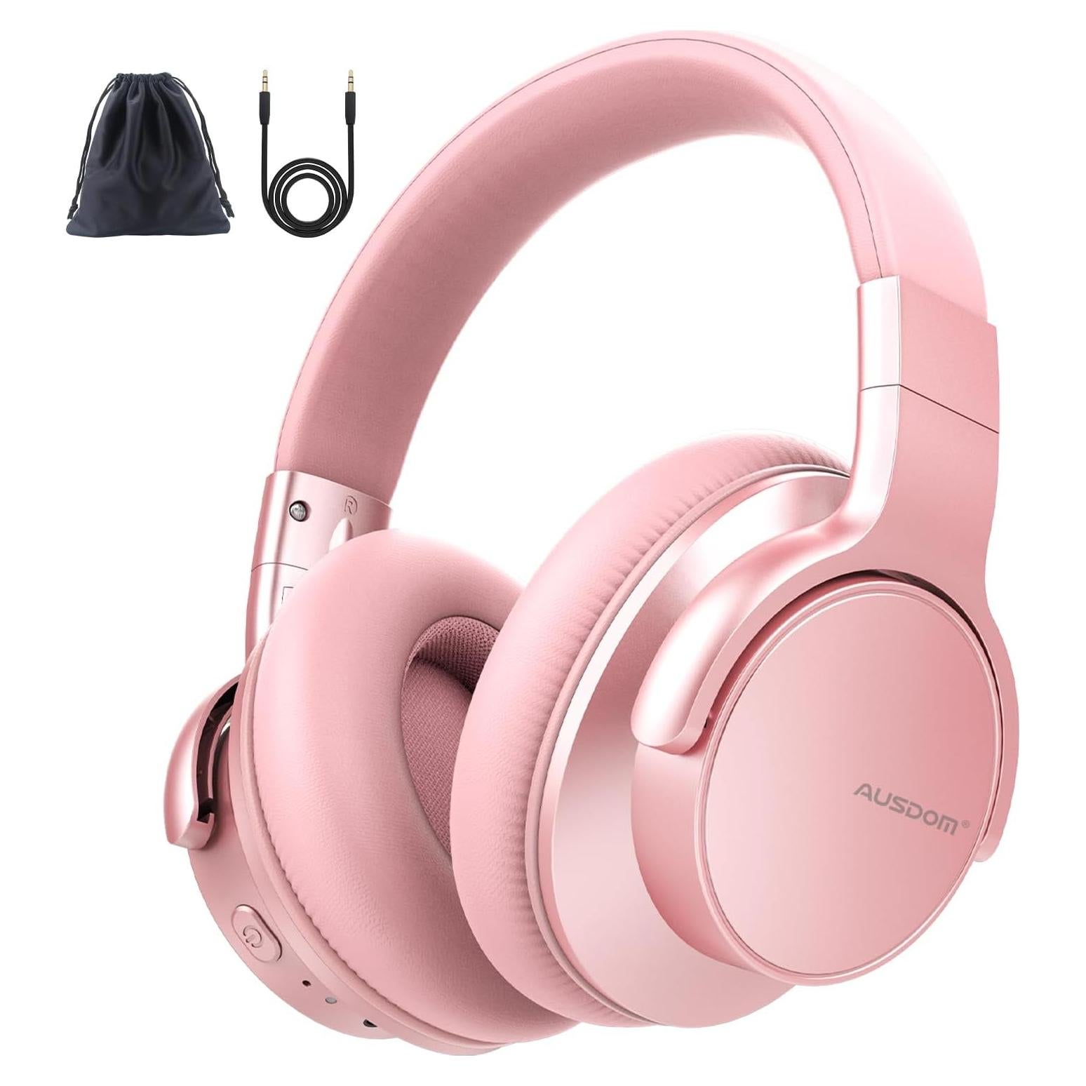 Auriculares Inalámbricos AUSDOM E7 Bluetooth 5.0 ANC 50H Oro Rosa