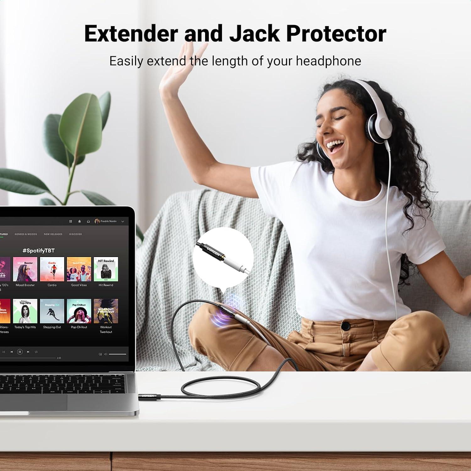 Cable de extensión UGREEN 3.5mm TRRS con micrófono 4.88m