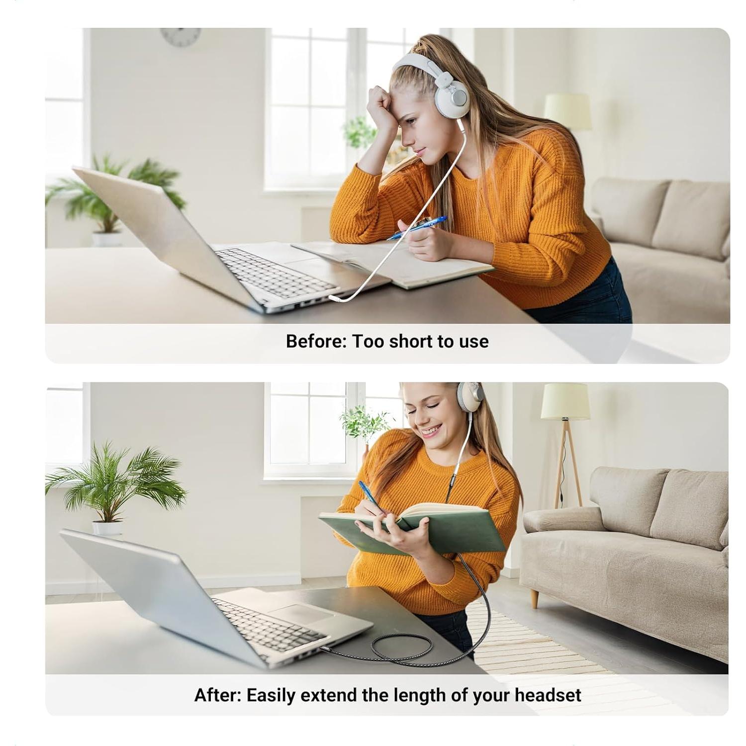 Cable de extensión UGREEN 3.5mm TRRS con micrófono 4.88m