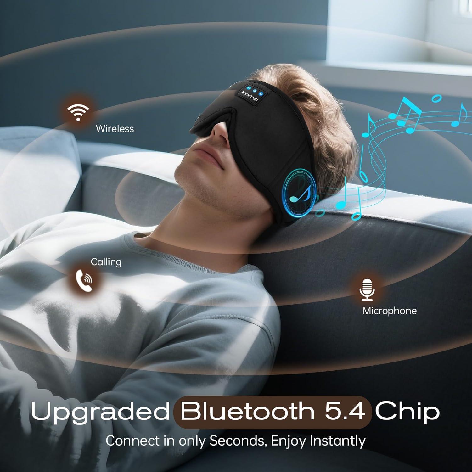 Máscara de Sueño Bluetooth ZHENYEMEI 3D con Auriculares