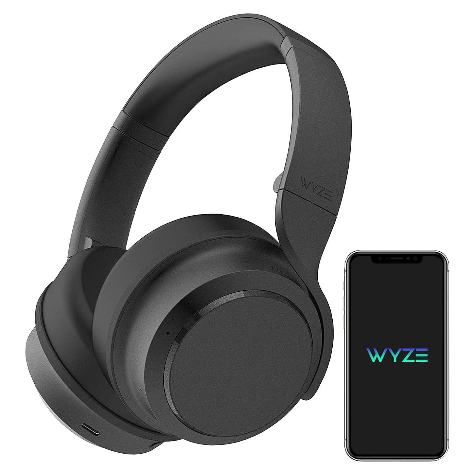 Wyze Headphones Noise Cancelling, Wireless Over Ear Bluetooth Headphones with Mic, Alexa Built-in, HiFi Sound, Transparency Mode for Travel Home Office, Custom EQ via Wyze App