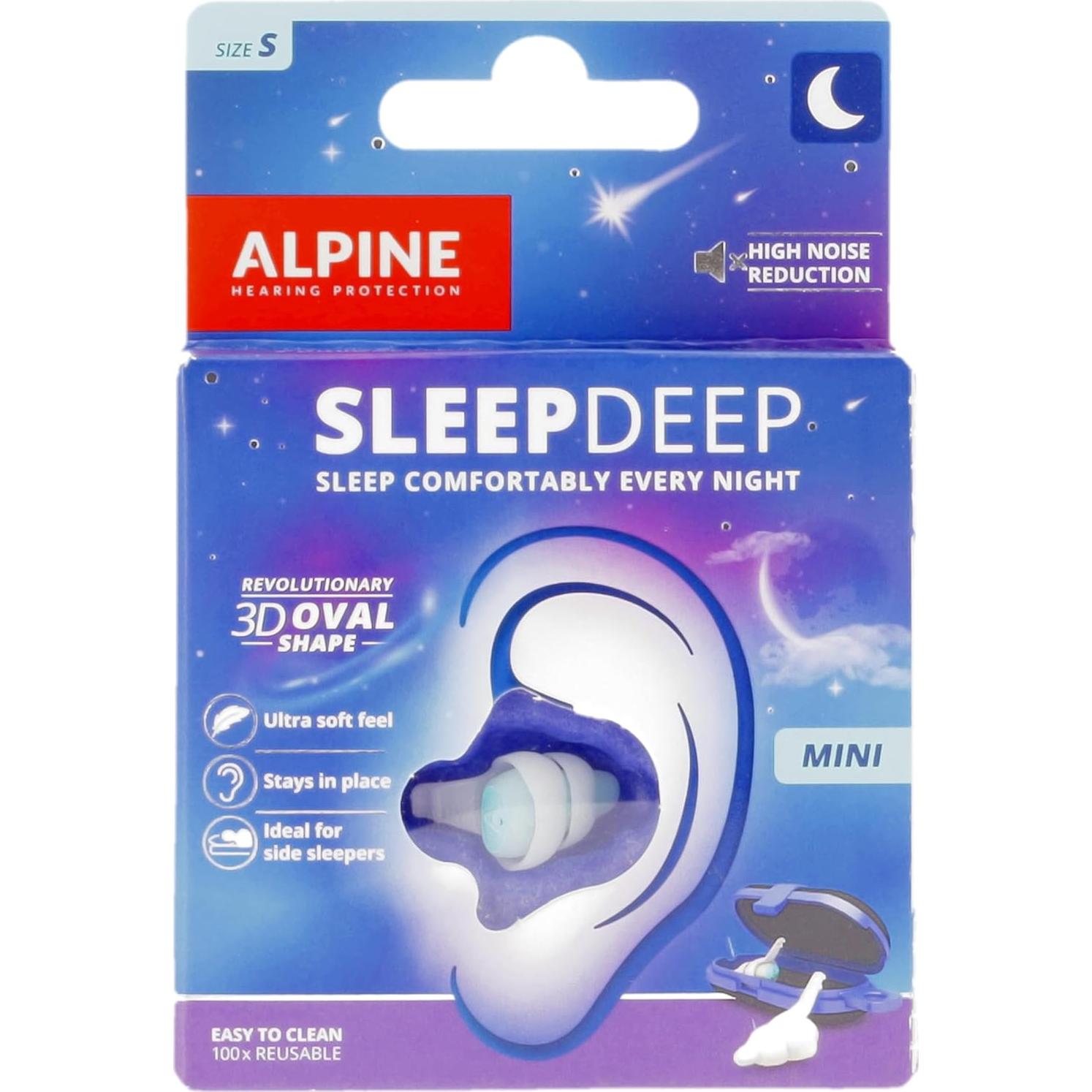 Tapones para oídos Alpine SleepDeep Mini - Gel 27dB - Reutilizables