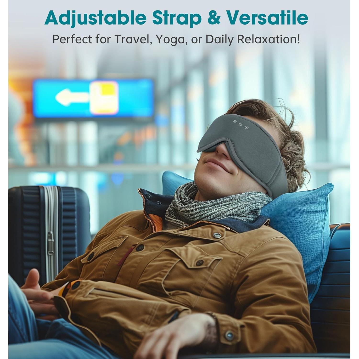 Máscara de Sueño Bluetooth 3D Algodón Bambú LC-dolida 2025