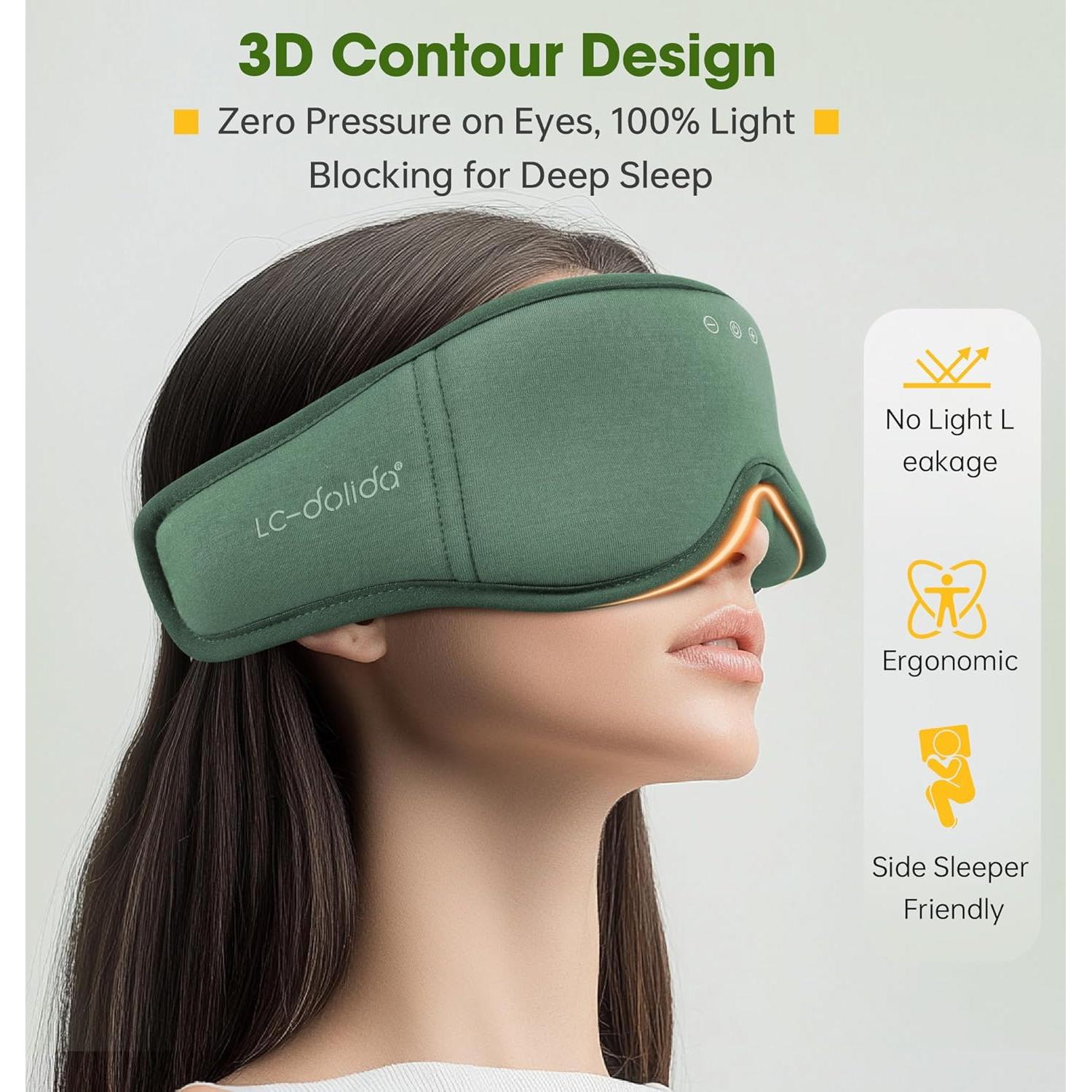 Máscara de Sueño Bluetooth 5.4 Algodón de Bambú 3D