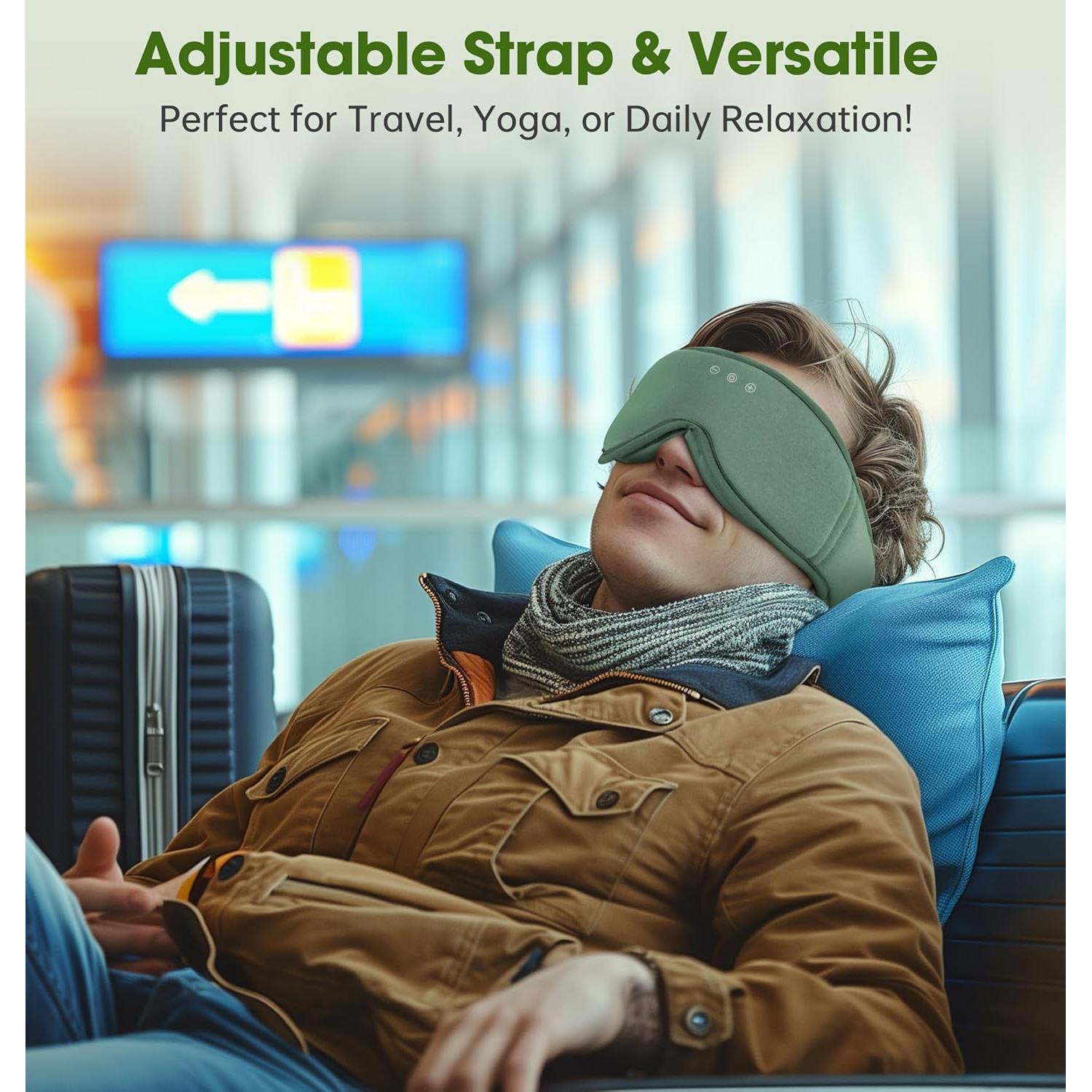 Máscara de Sueño Bluetooth 5.4 Algodón de Bambú 3D