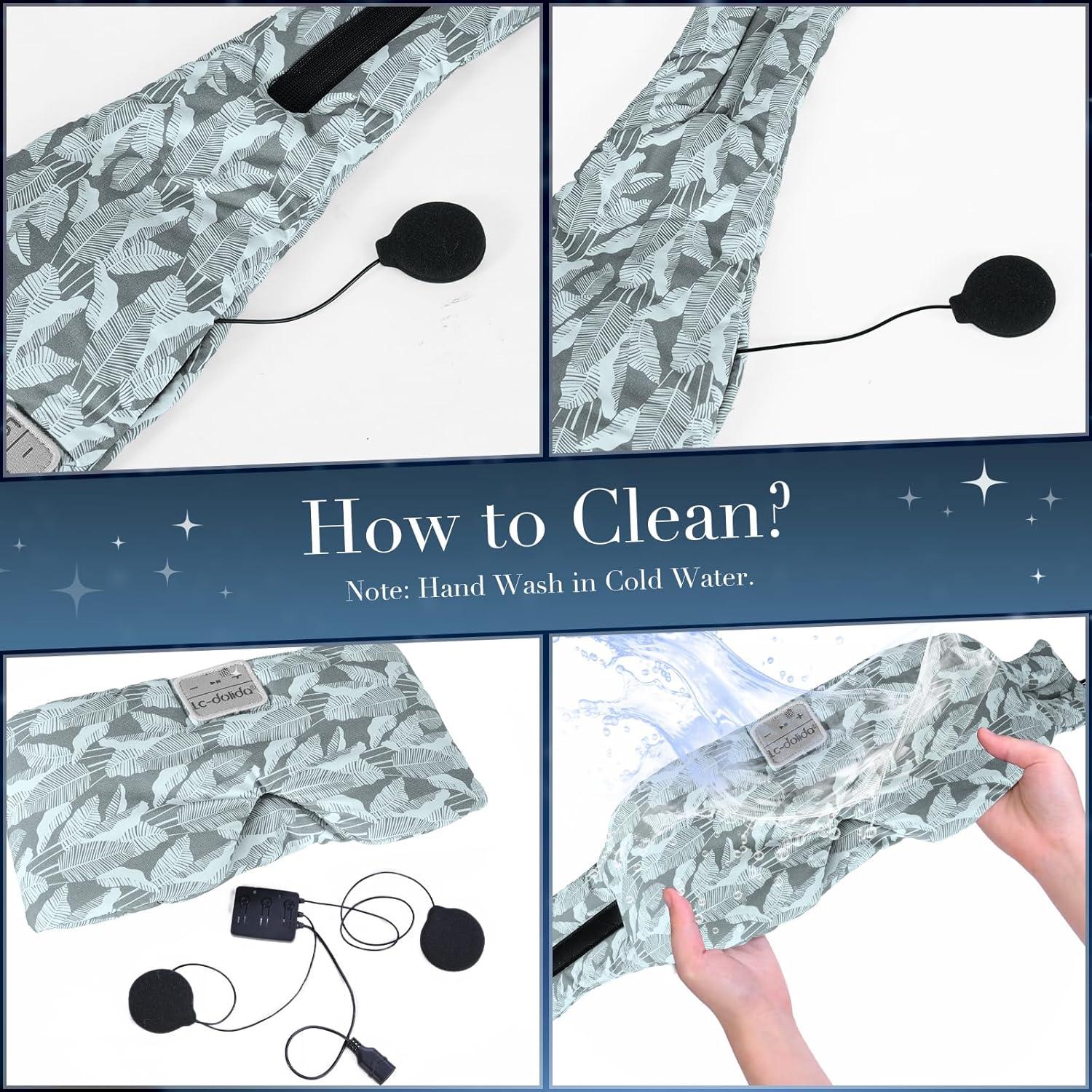 Máscara de Sueño de Seda LC-dolida con Auriculares Bluetooth 5.4