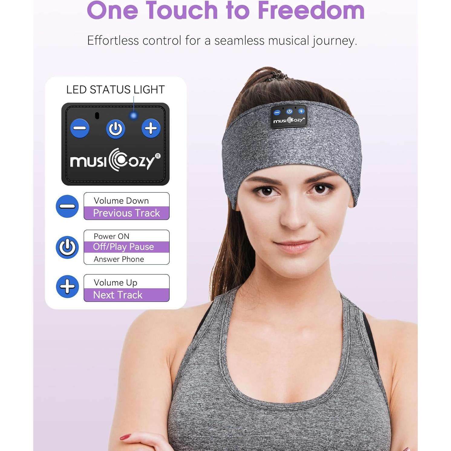 Auriculares Bluetooth MUSICOZY Banda Deportiva 5.4 HD Lavable