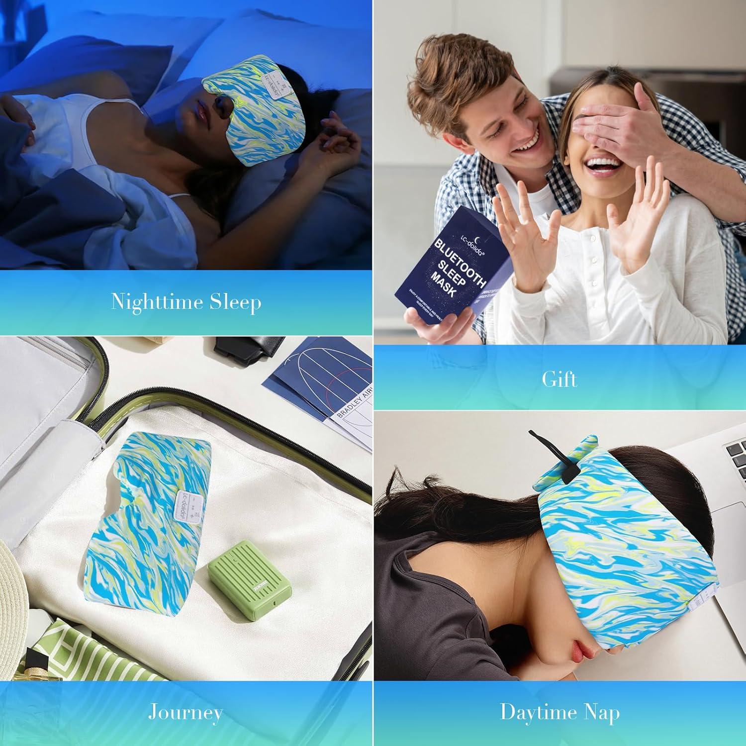 Máscara de Sueño de Seda LC-dolida con Auriculares Bluetooth 5.4