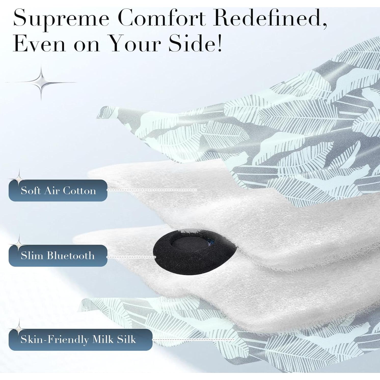 Máscara de Sueño de Seda LC-dolida con Auriculares Bluetooth 5.4