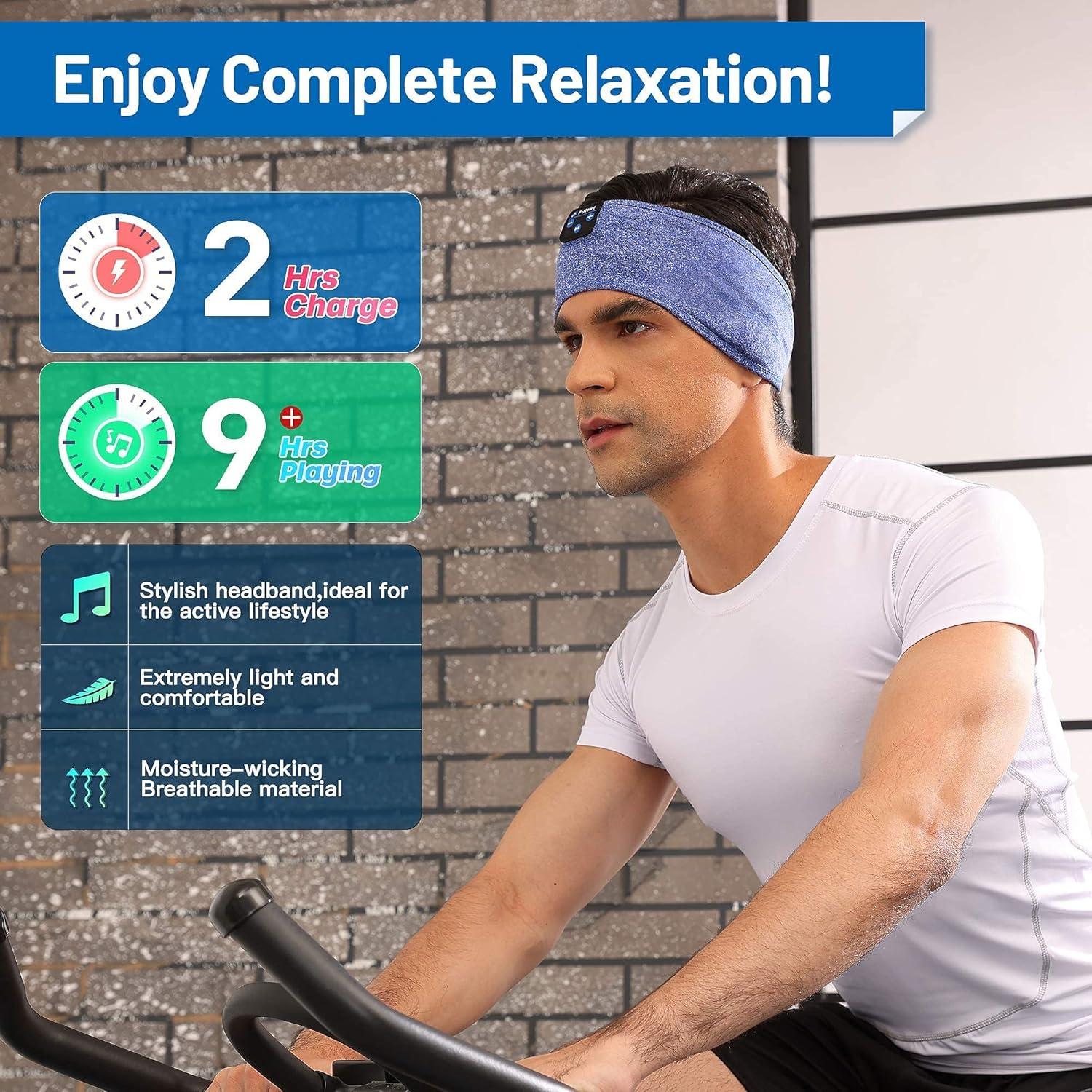 Auriculares para dormir Bluetooth Perytong, diadema deportiva 2 en 1