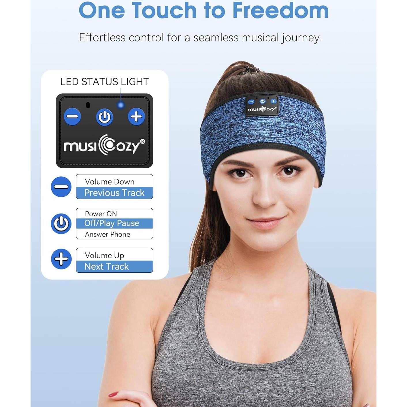 Auriculares Bluetooth para dormir MUSICOZY con máscara de ojos