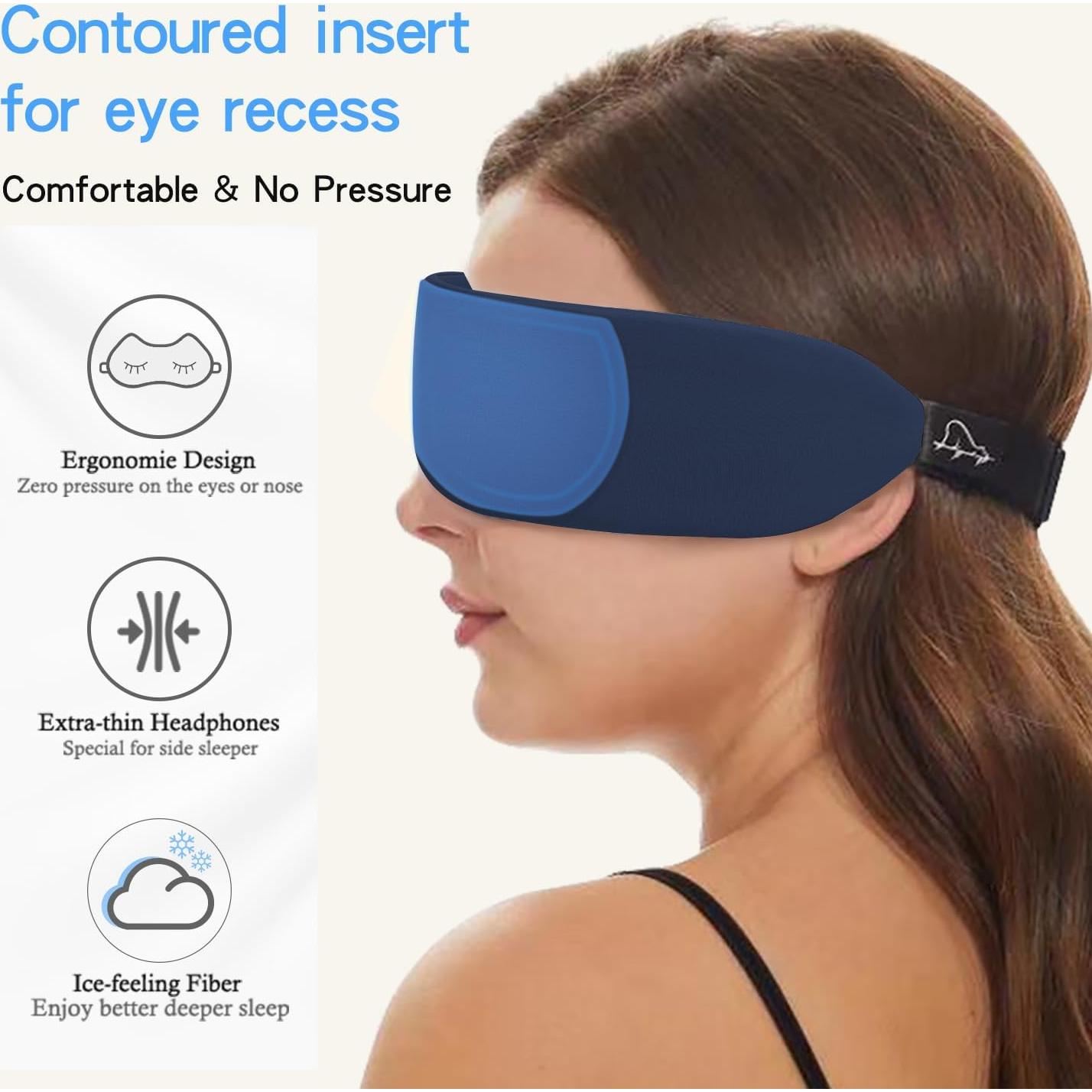 Máscara de Sueño Bluetooth ALASKA BEAR Marino con Auriculares