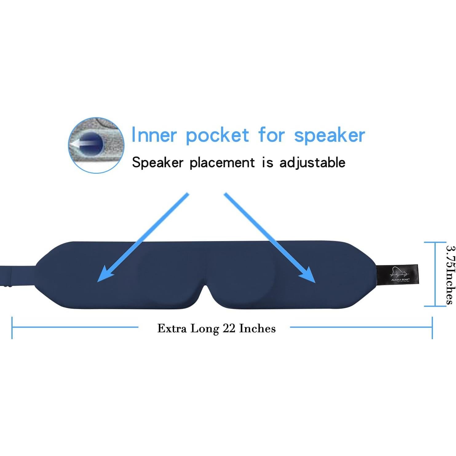 Máscara de Sueño Bluetooth ALASKA BEAR Marino con Auriculares