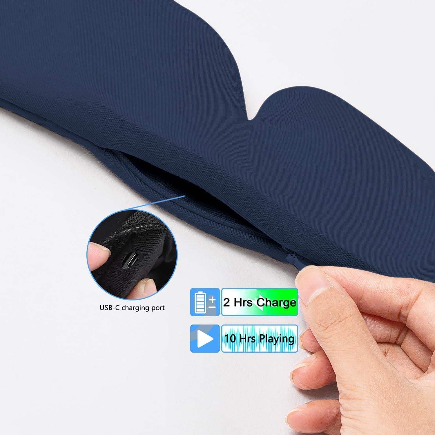 Máscara de Sueño Bluetooth ALASKA BEAR Marino con Auriculares