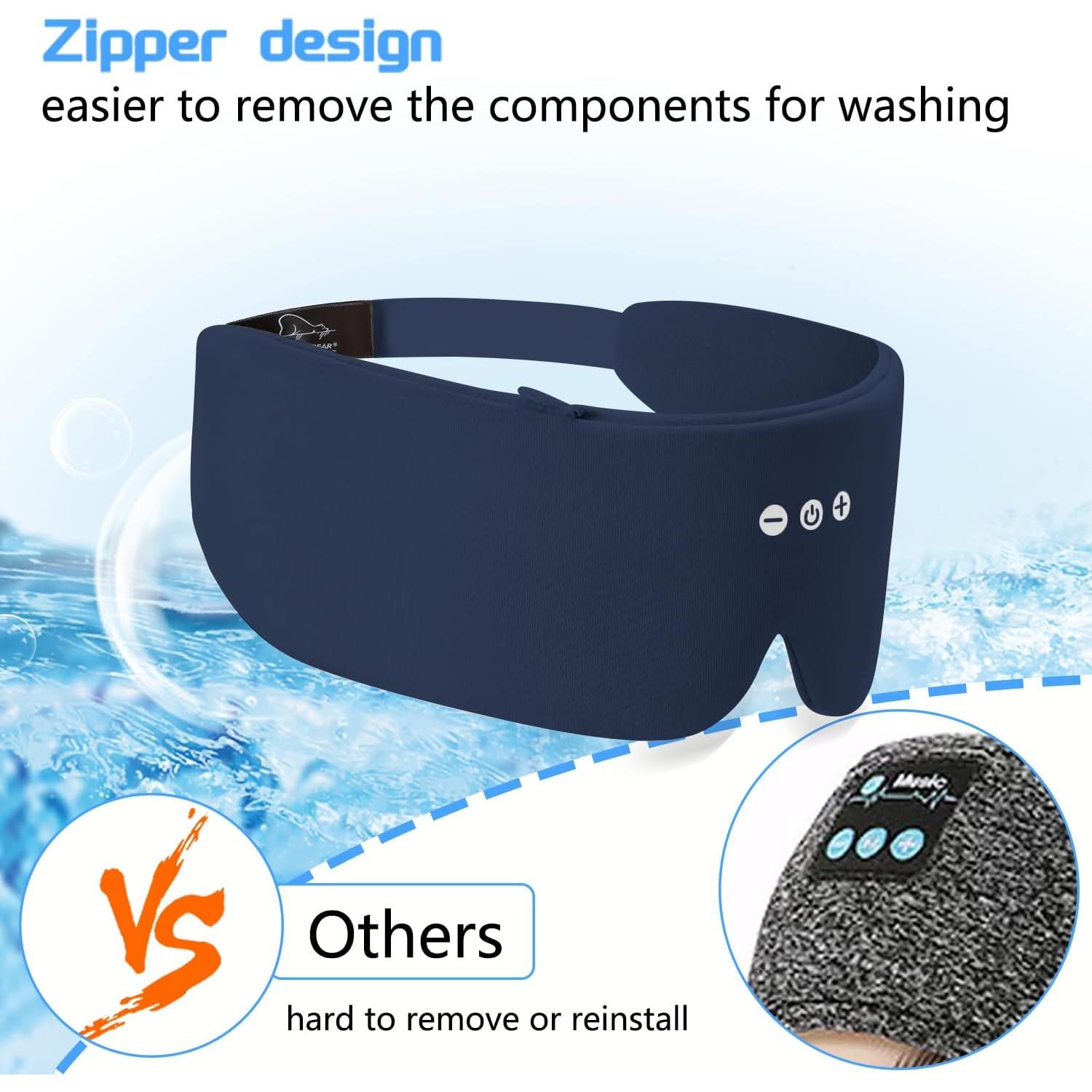 Máscara de Sueño Bluetooth ALASKA BEAR Marino con Auriculares