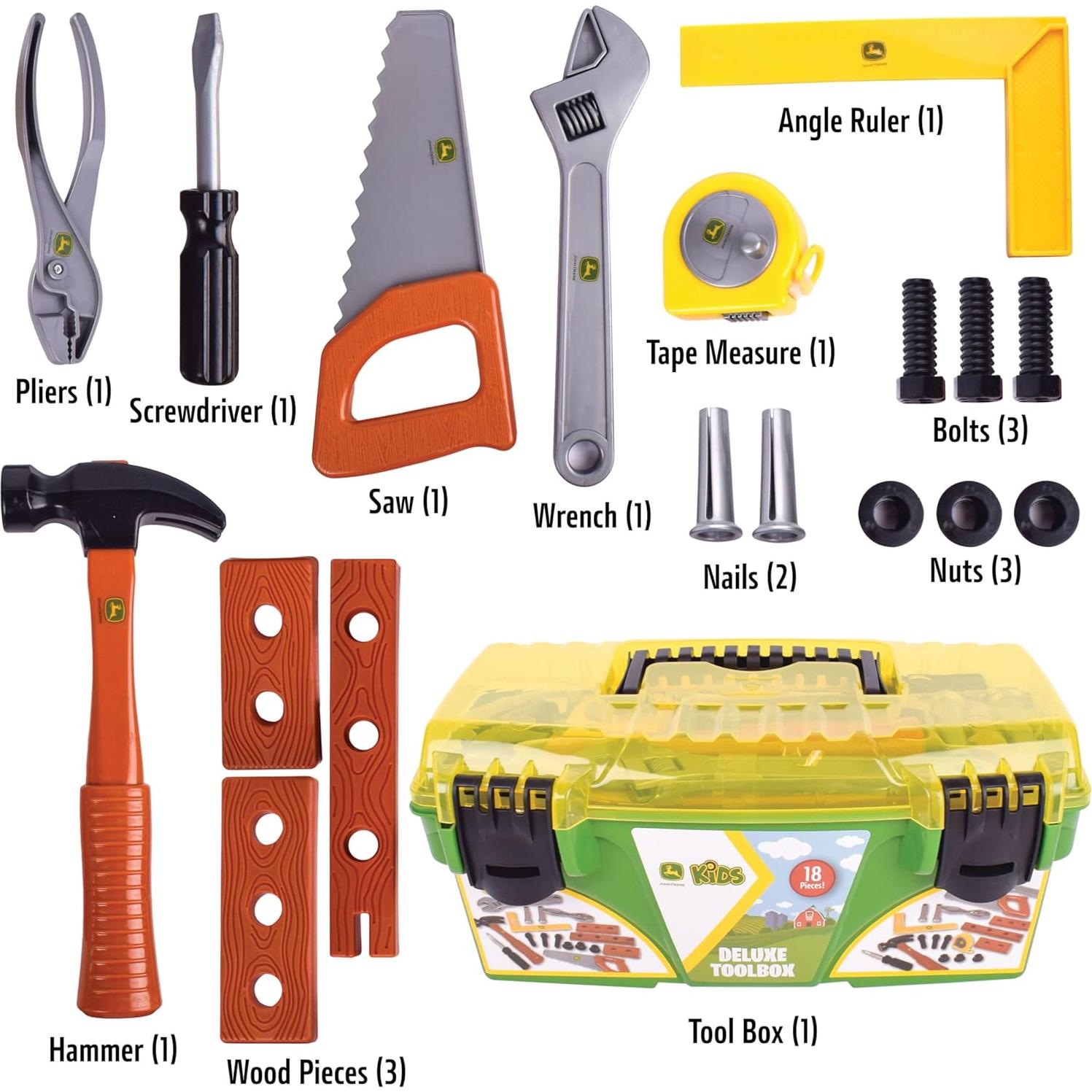 Juego de Herramientas John Deere 18 Piezas para Niños