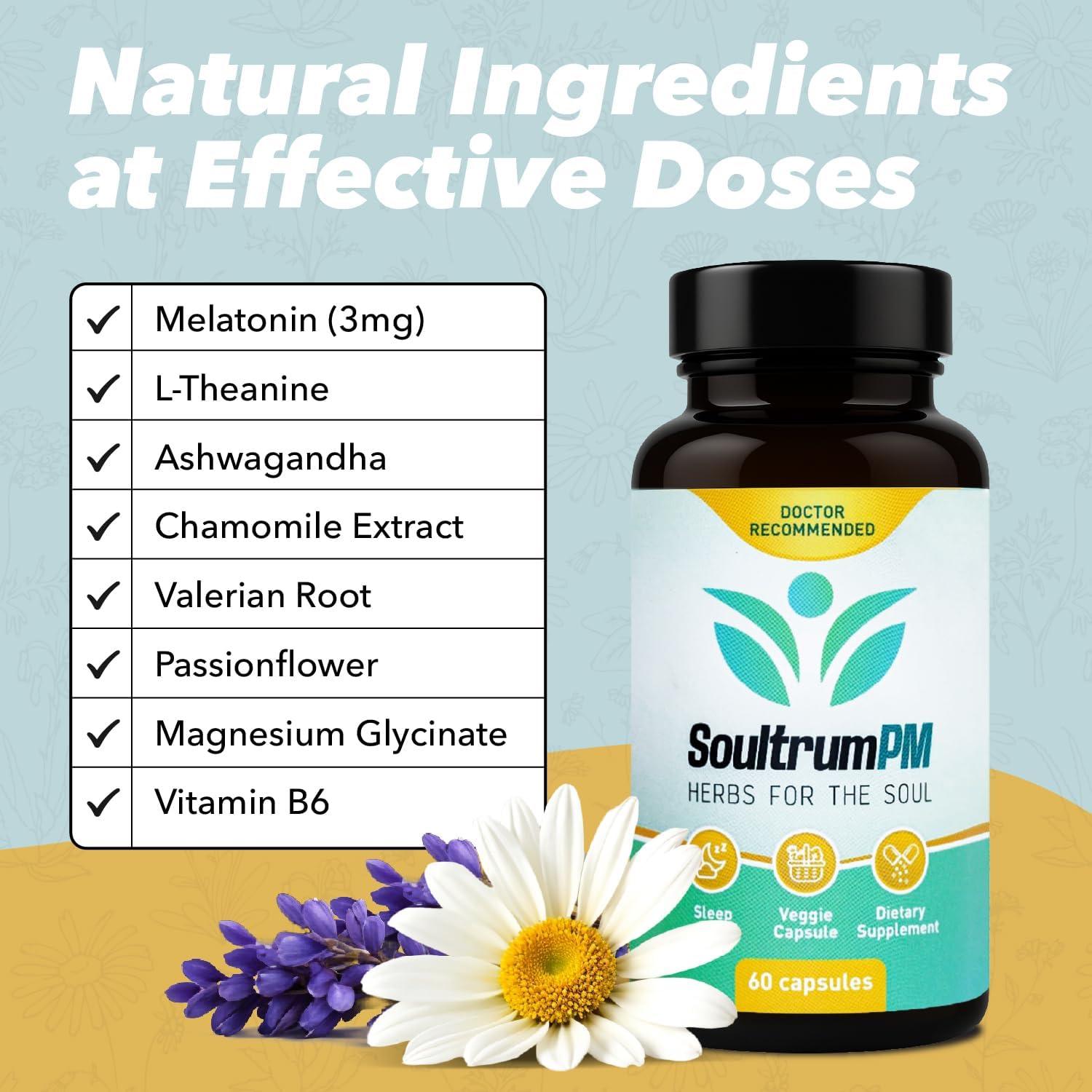 Suplemento Natural para Dormir Soultrum - 60 Cápsulas