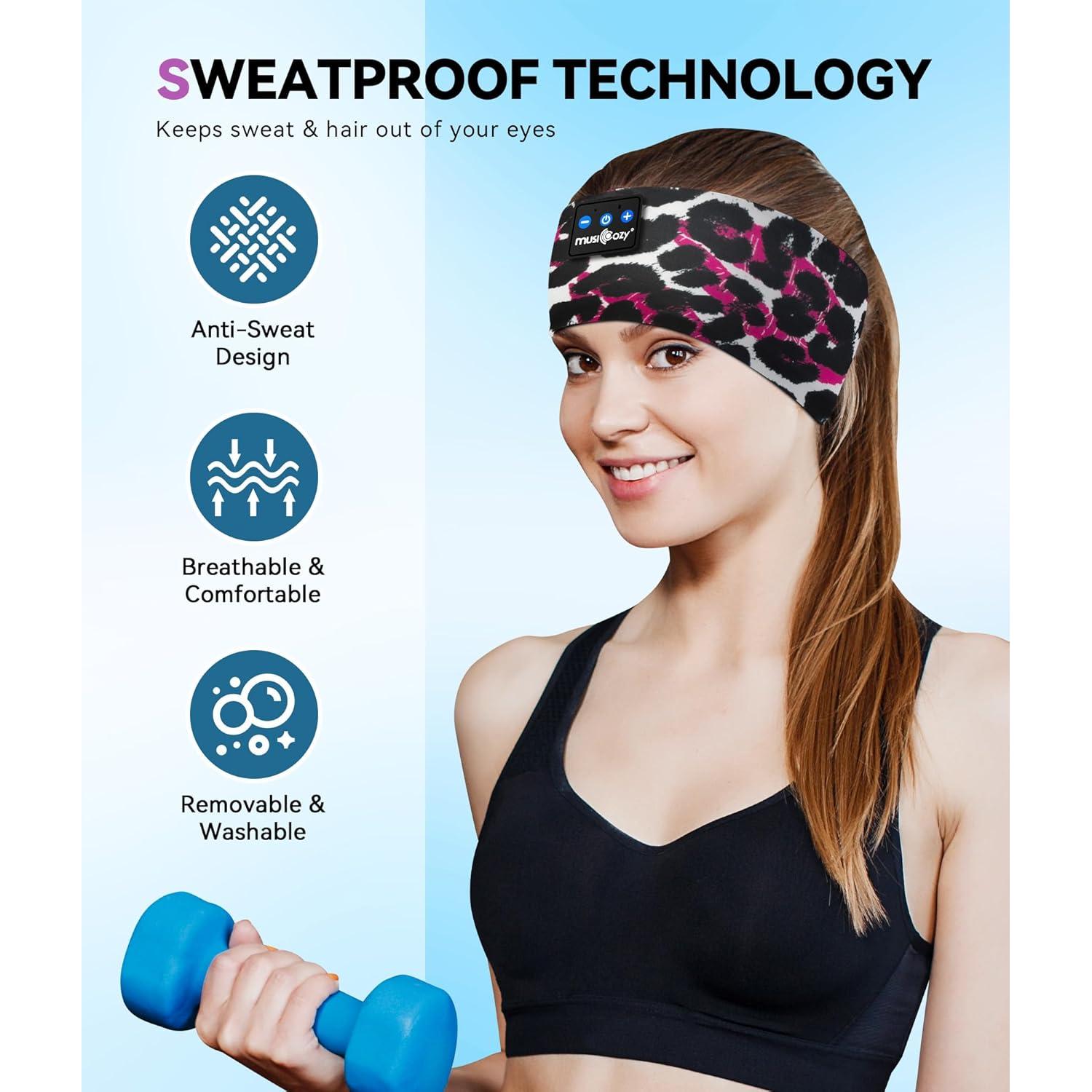 Auriculares Bluetooth 5.2 MUSICOZY Banda de Cabeza Deportiva