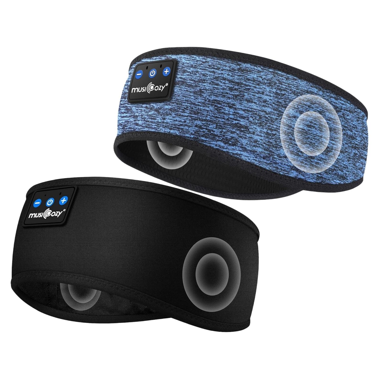 MUSICOZY Sleep Headphones Bluetooth Headband Wireless Music Headband Headphones, Earbuds for Side Sleepers Women Men Workout Running Travel Yoga Cool Gadgets Unique Gift 2 Pcs