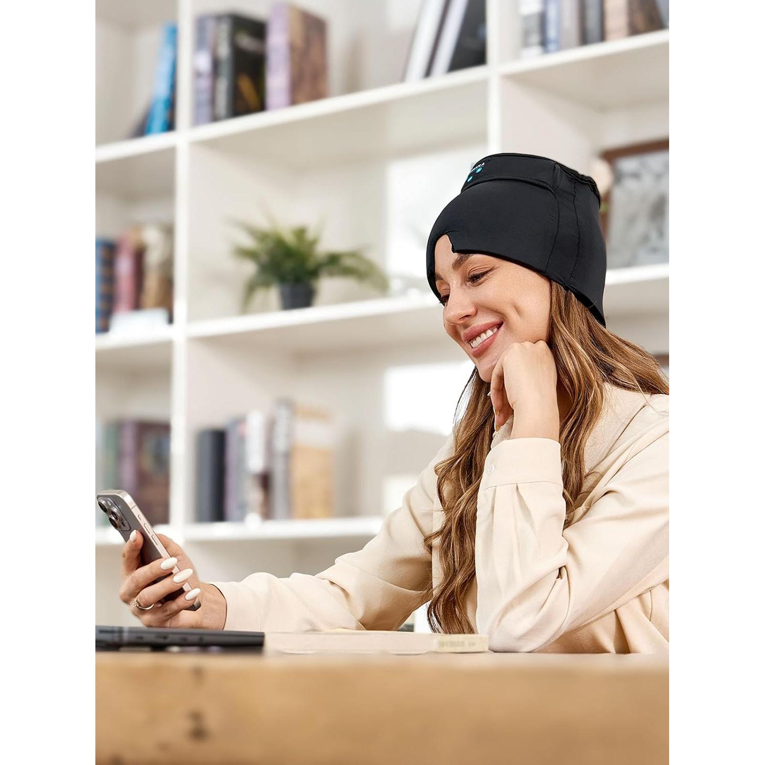 Gorro Alivio Migraña ANRUOLA con Auriculares Bluetooth 21.8x16cm