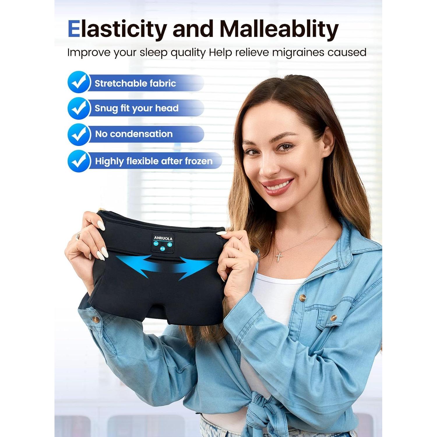 Gorro Alivio Migraña ANRUOLA con Auriculares Bluetooth 21.8x16cm