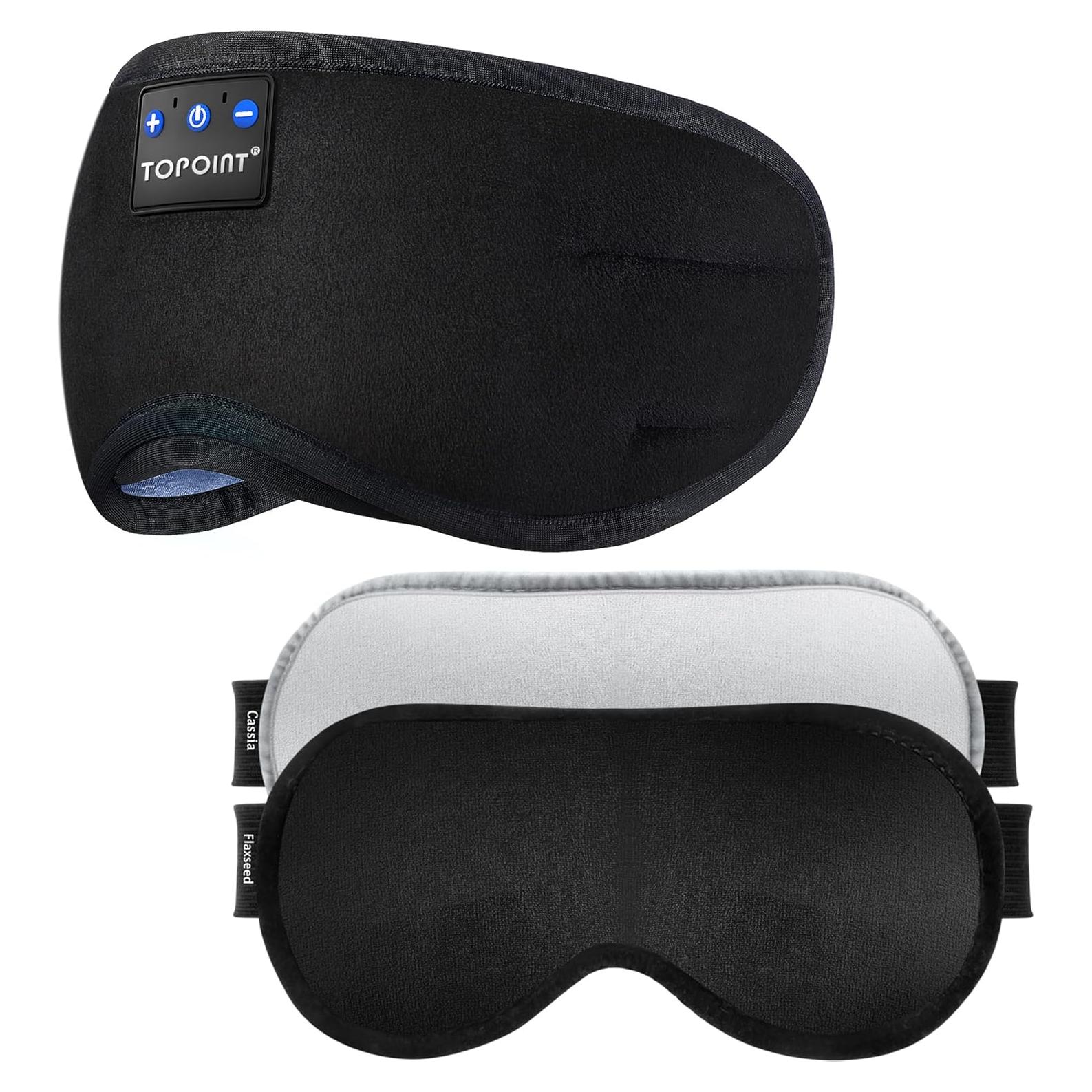 Máscara Térmica para Ojos TOPOINT con Auriculares - 2 Unidades