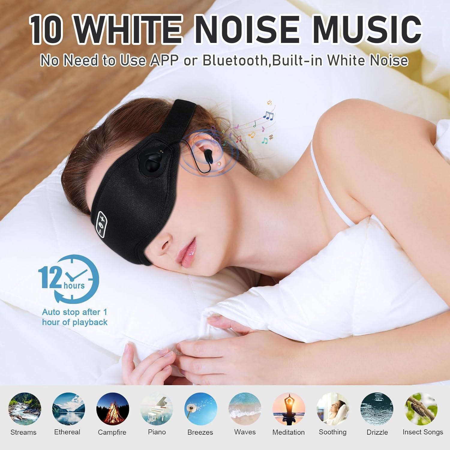 Máscara de Sueño 3D Tiliwame con Ruido Blanco y Tapones