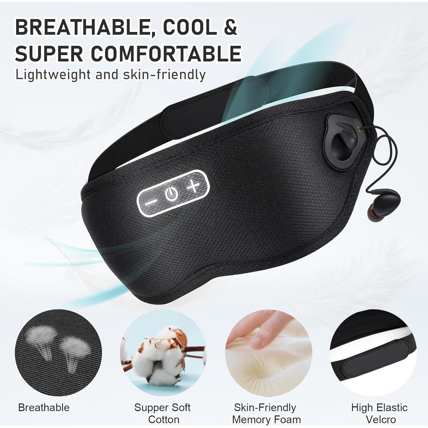 Máscara de Sueño 3D Tiliwame con Ruido Blanco y Tapones