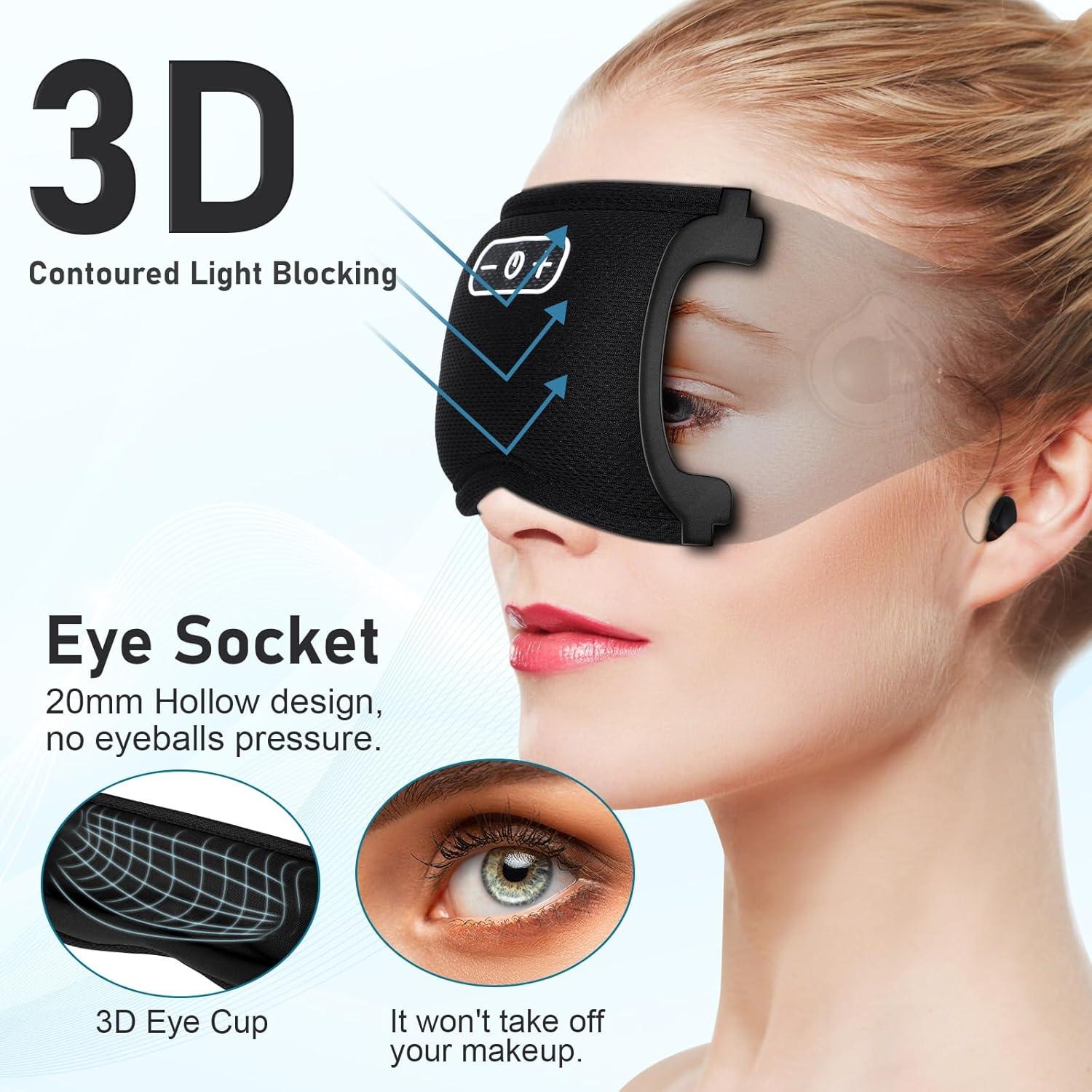 Máscara de Sueño 3D Tiliwame con Ruido Blanco y Tapones