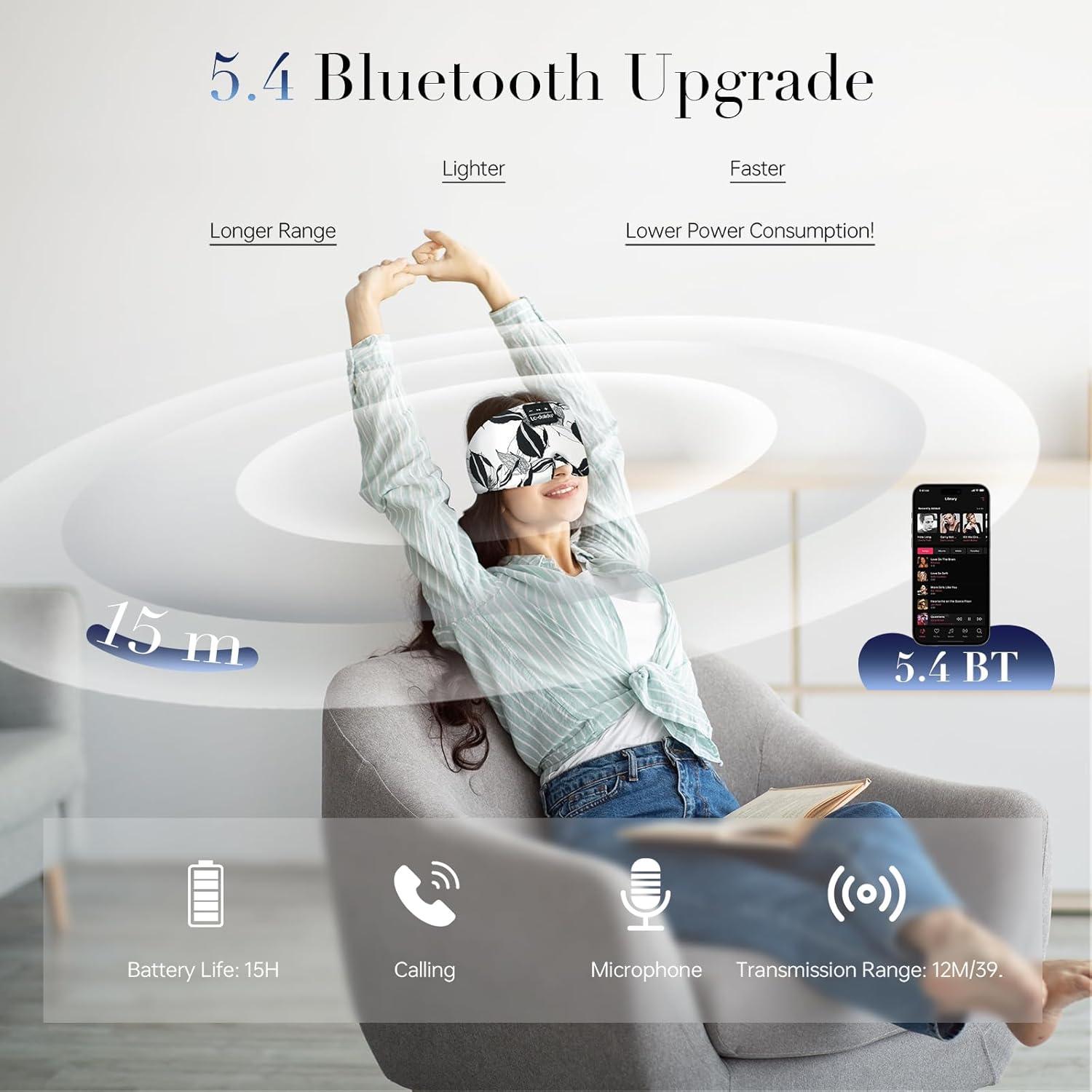 Máscara de Sueño de Seda Extra Grande LC-dolida con Bluetooth