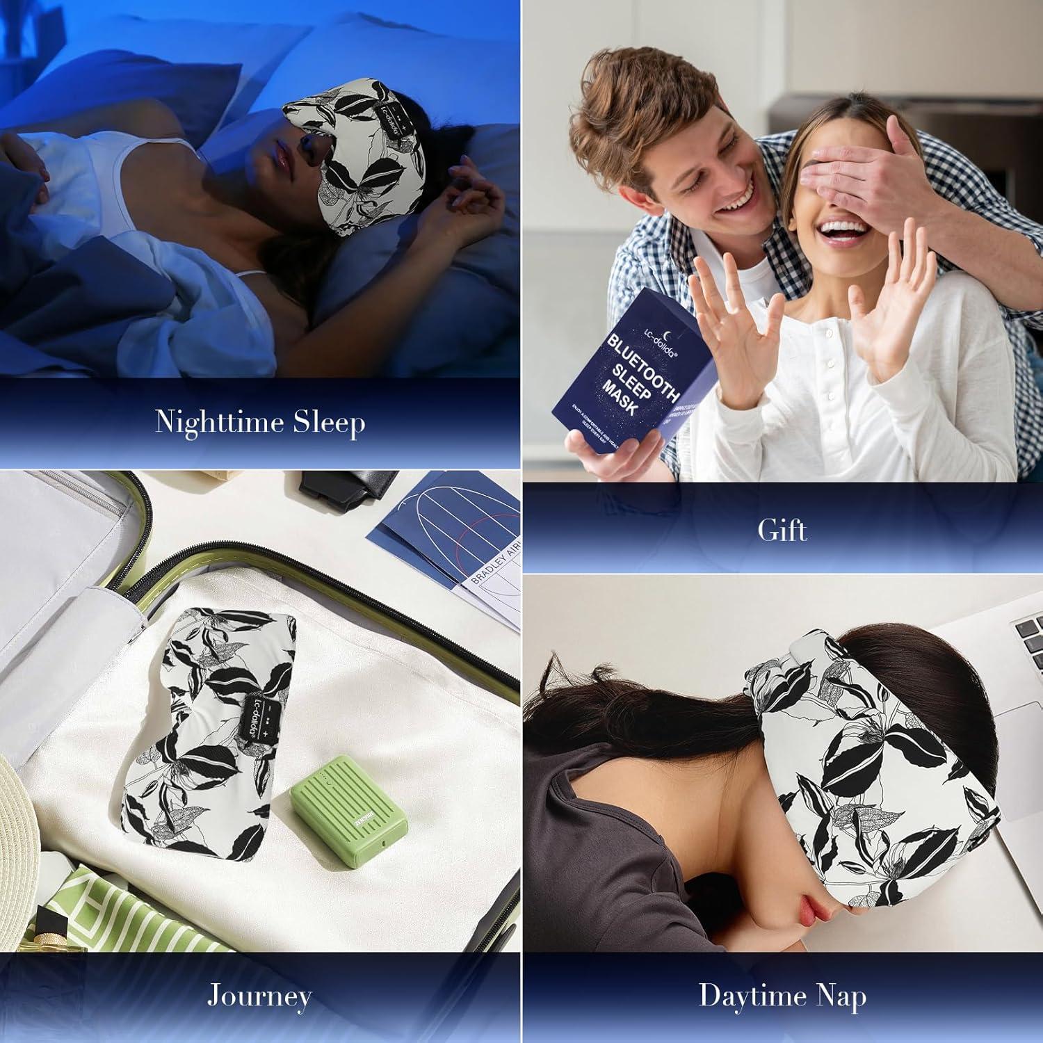 Máscara de Sueño de Seda Extra Grande LC-dolida con Bluetooth