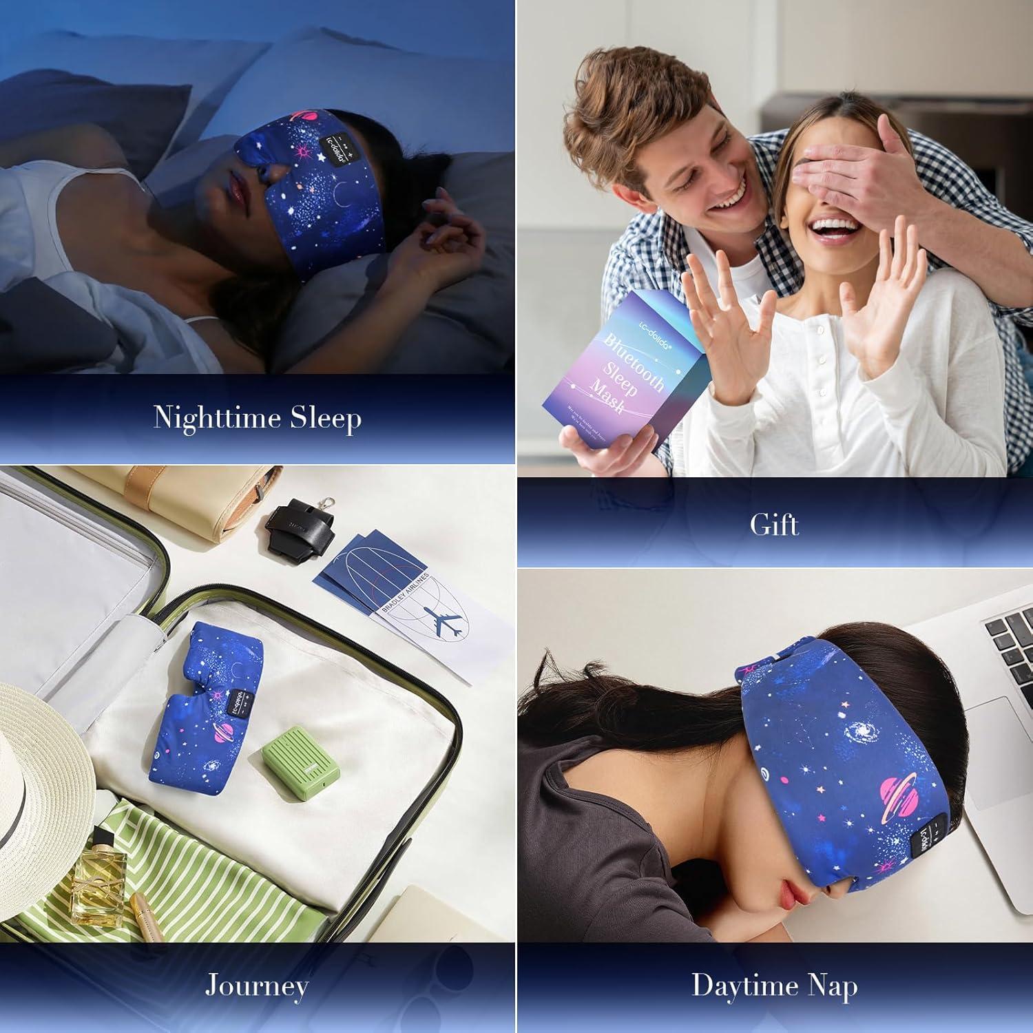 Máscara de Sueño de Seda Extra Grande LC-dolida con Bluetooth