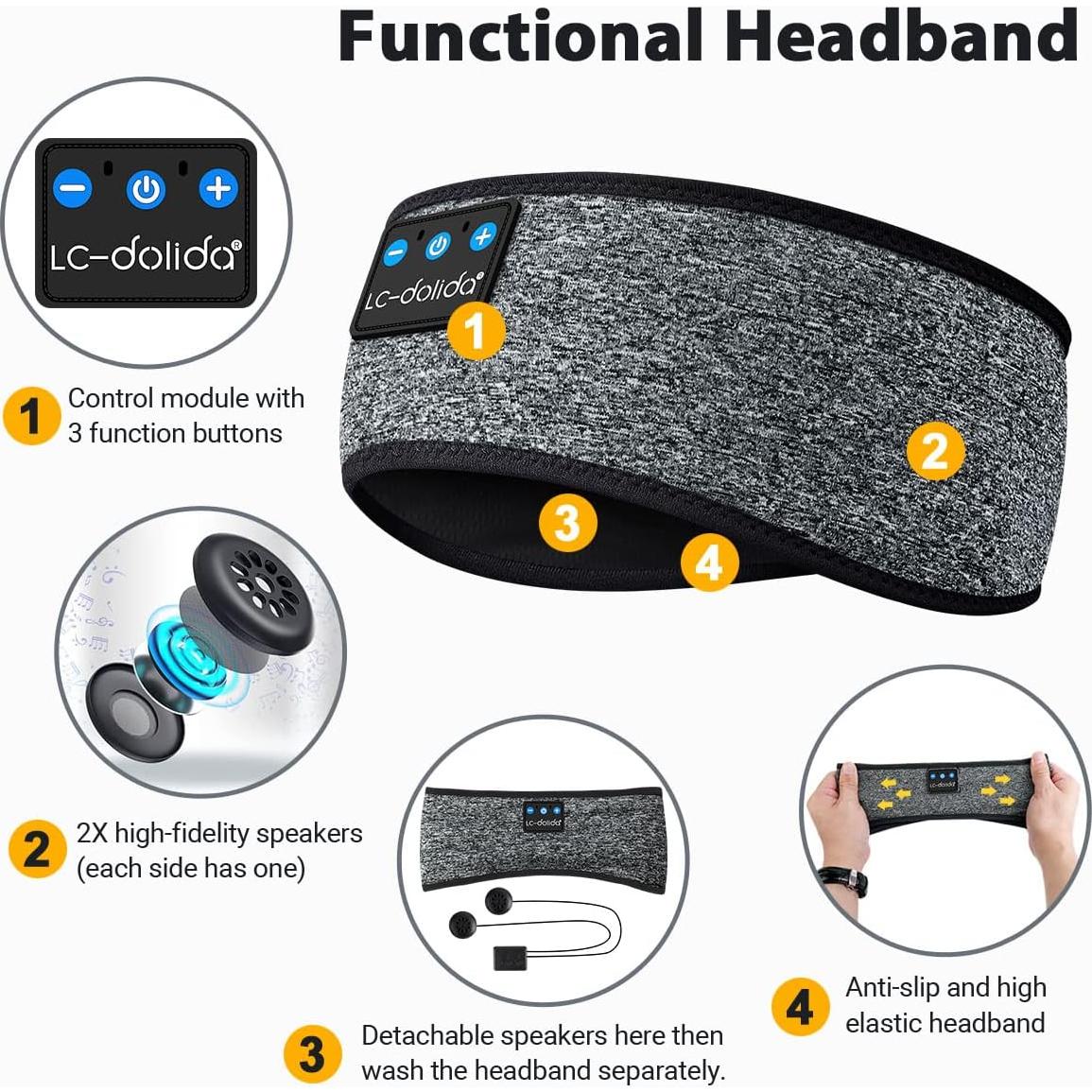 Máscara de Sueño Bluetooth LC-dolida con Auriculares