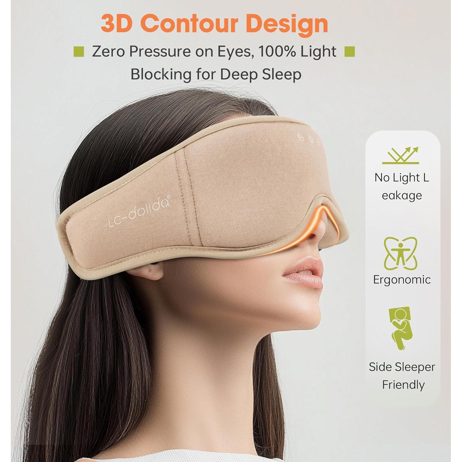 Máscara de Sueño Bluetooth 3D Algodón de Bambú LC-dolida