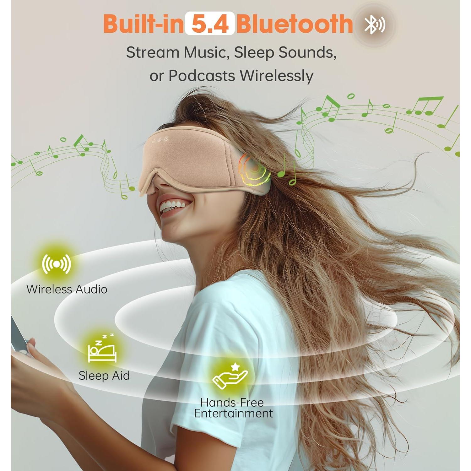 Máscara de Sueño Bluetooth 3D Algodón de Bambú LC-dolida