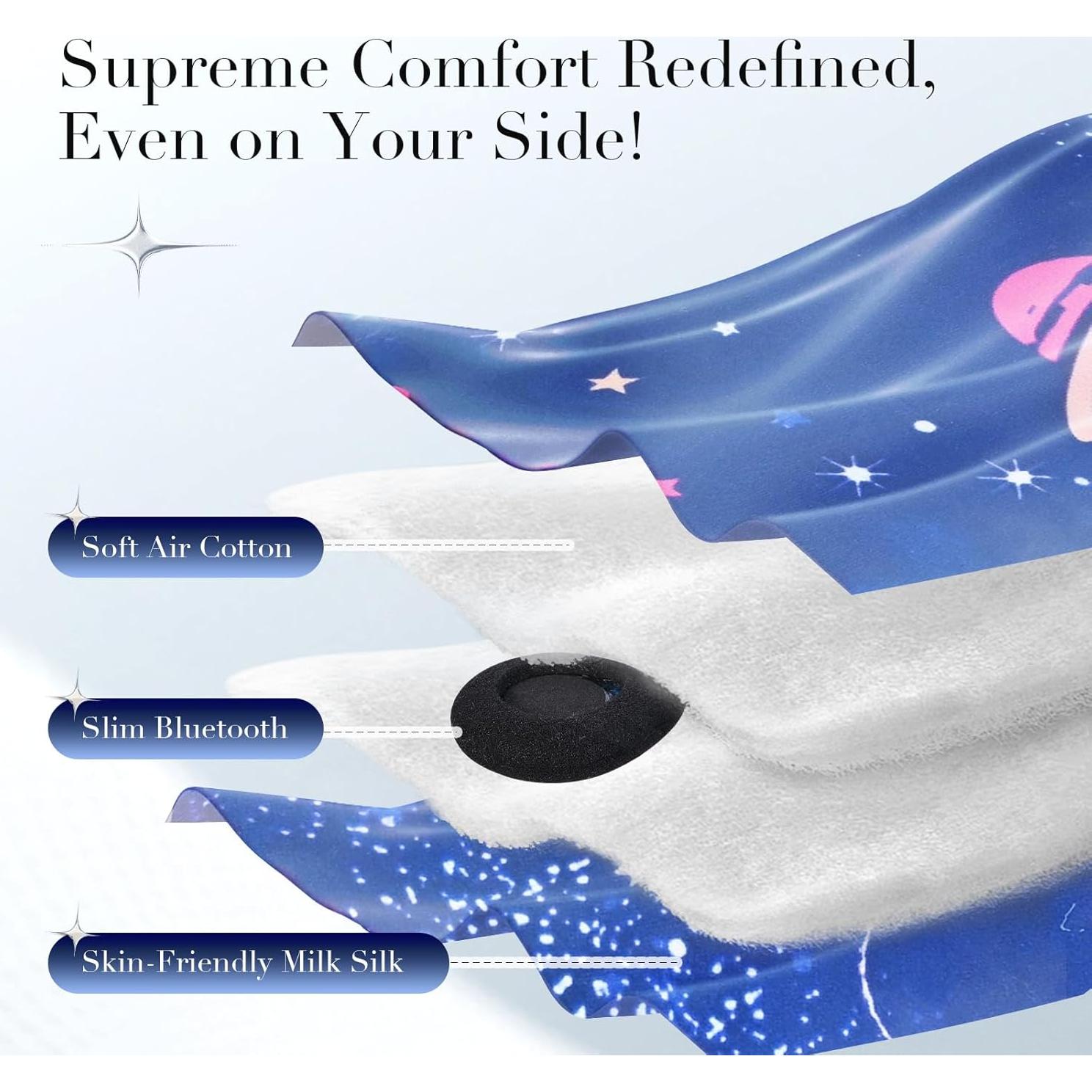 Máscara de Sueño de Seda LC-dolida Extra Grande con Bluetooth