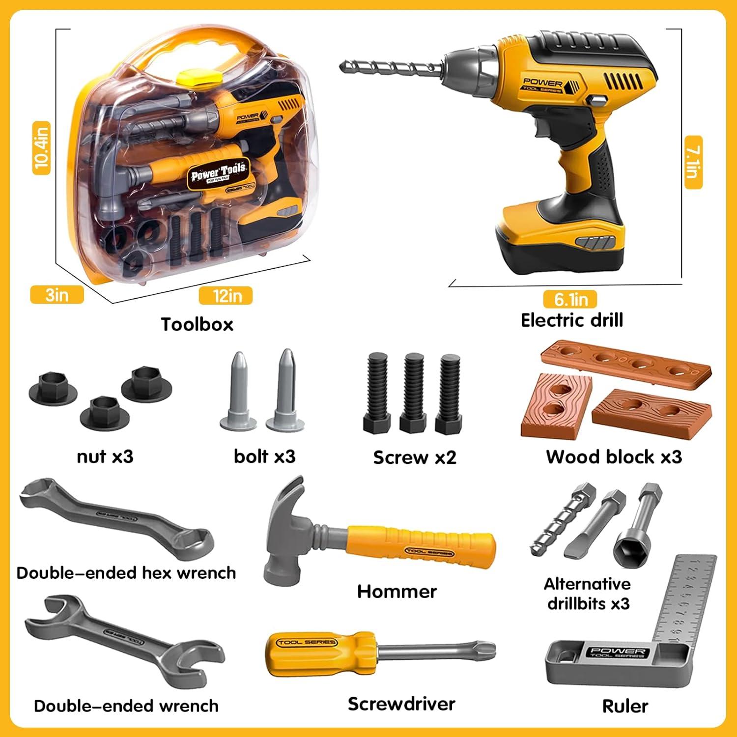 Kit de Herramientas de Construcción Playhiland para Niños 3-8 Años