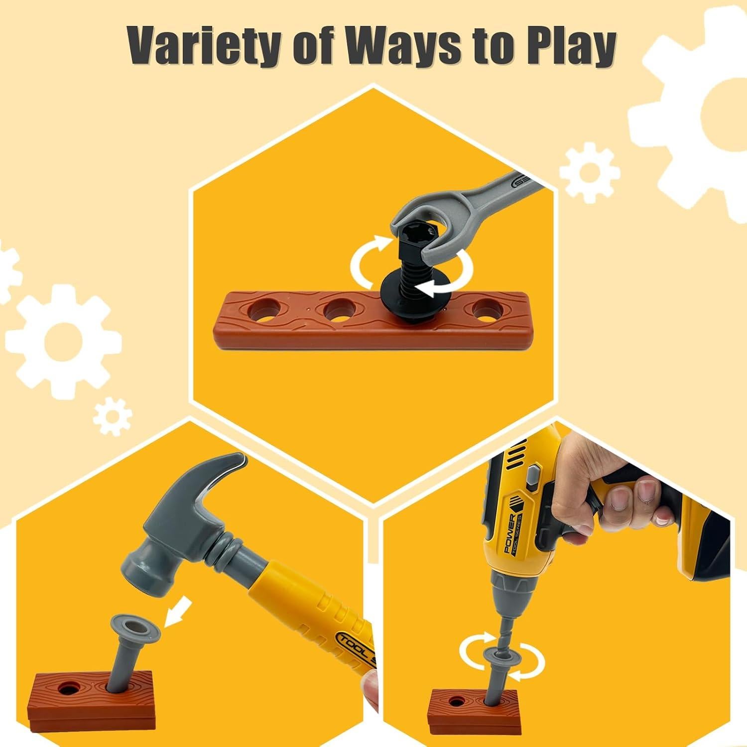 Kit de Herramientas de Construcción Playhiland para Niños 3-8 Años